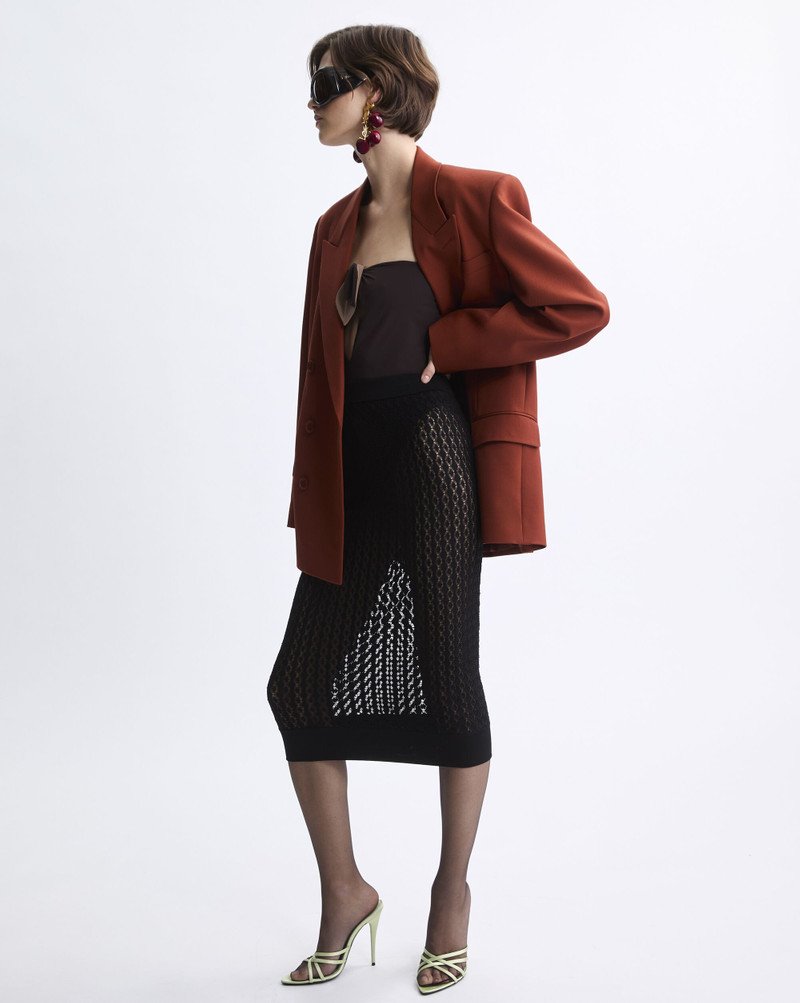 SAINT LAURENT MIDI SKIRT IN POINTELLE KNIT outlook