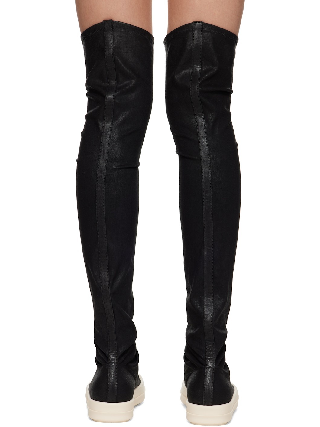 Black Hollywood High-Sock Sneaks Tall Boots - 2
