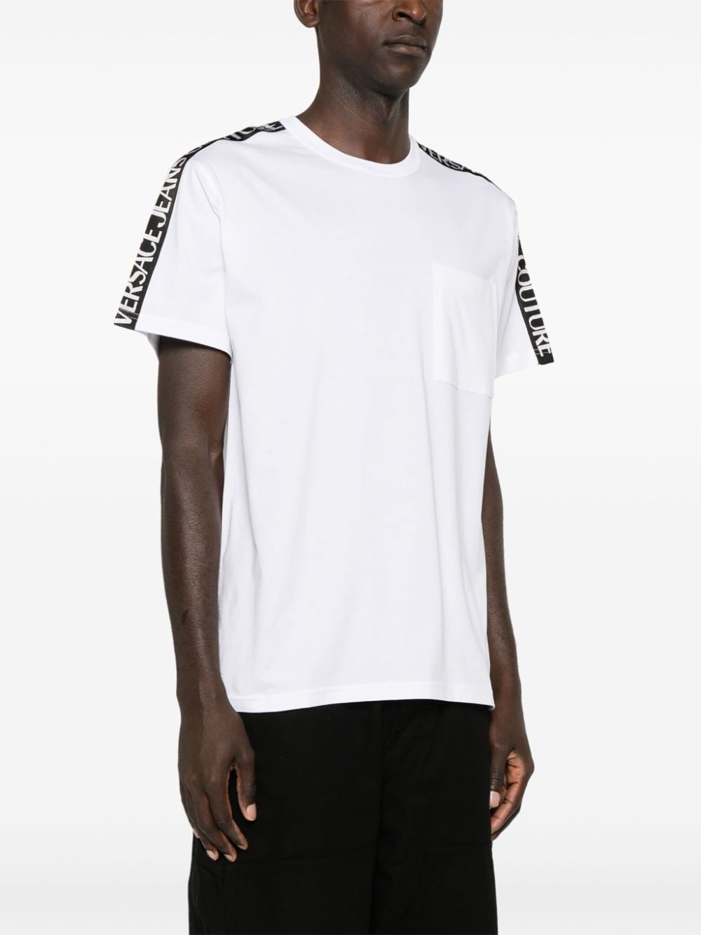 logo-tape detailing T-shirt - 3