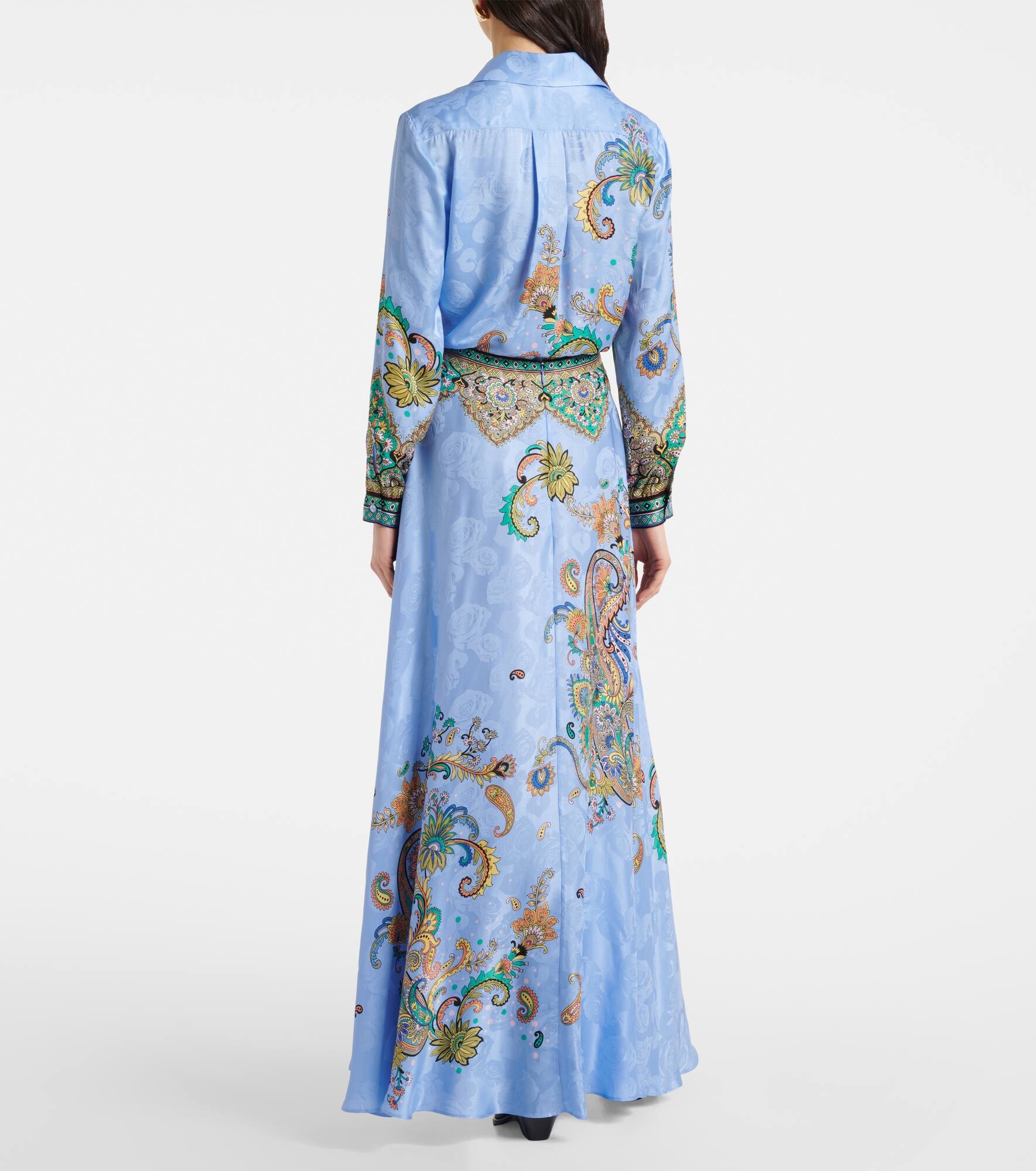 Floral silk crêpe de chine maxi skirt - 3