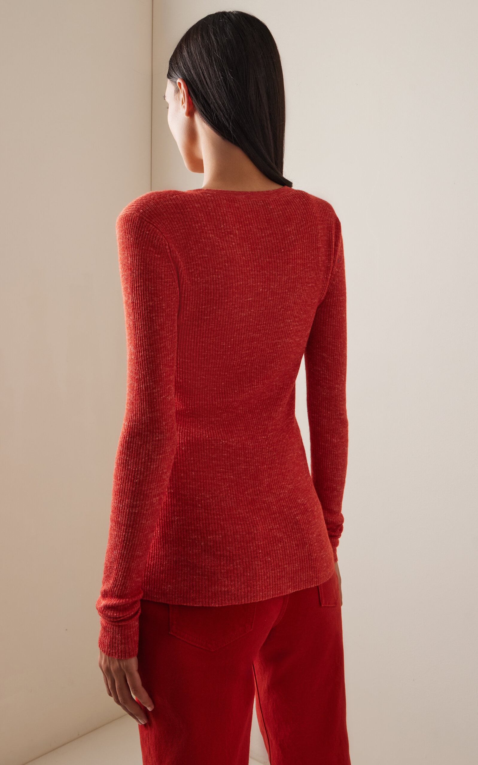 Aiste Cashmere, Silk and Hemp Cardigan orange - 4