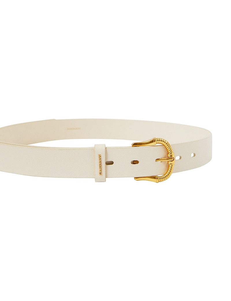 TWISTED BUCKLE LEATHER BELT 30 3