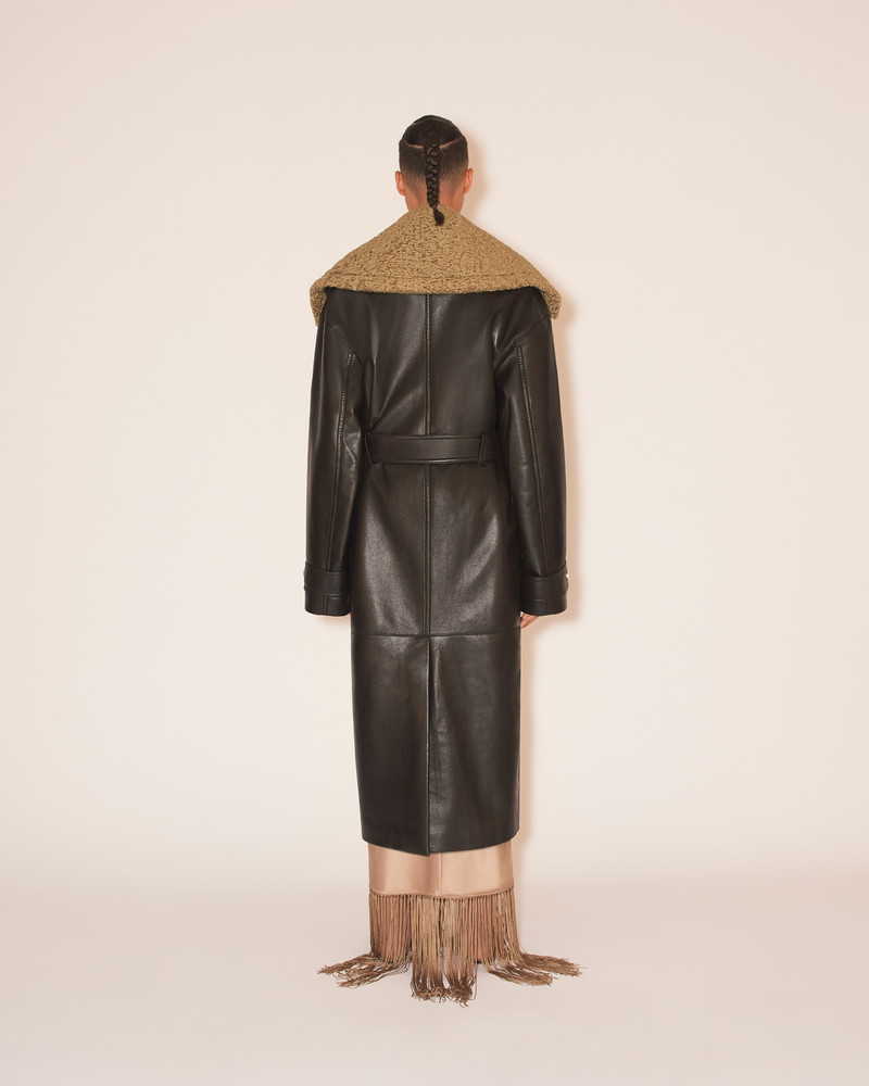 TRAVIS - Belted coat - Black/khaki 5