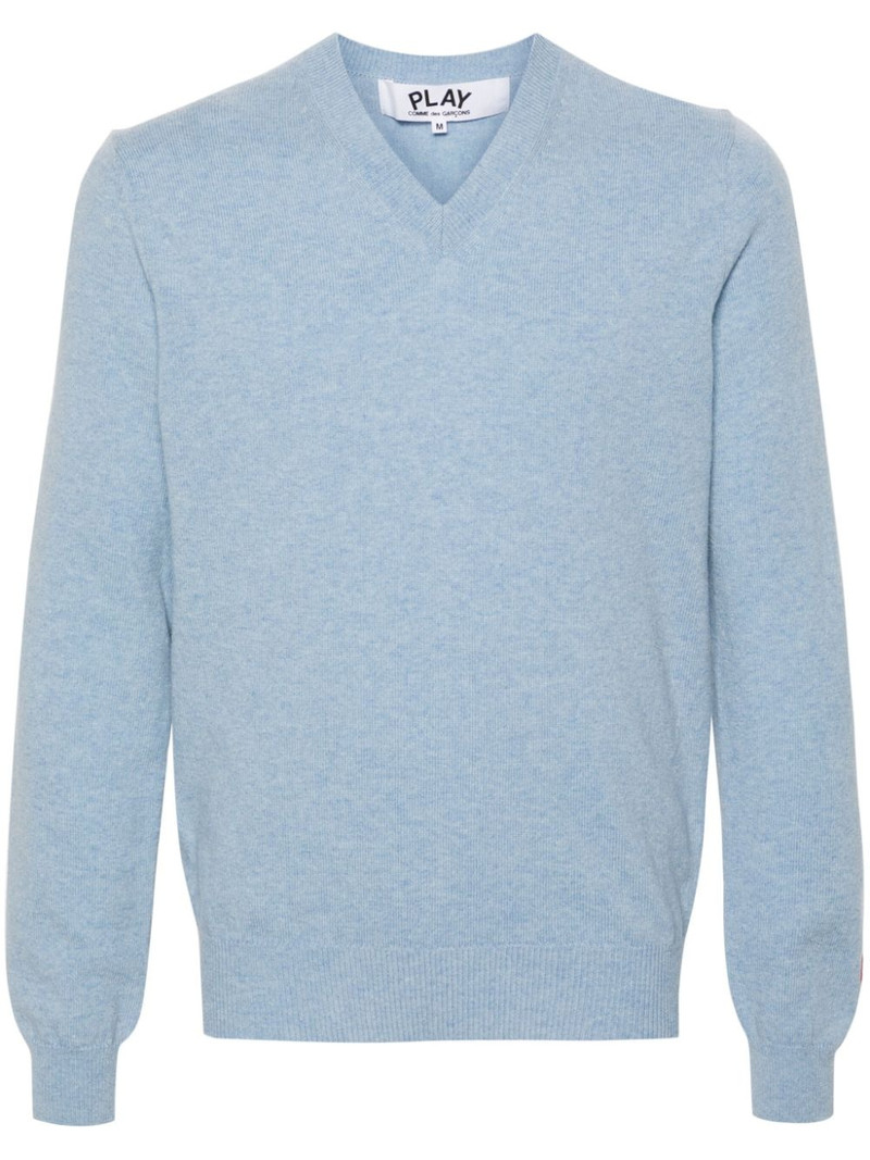 logo-appliqué wool jumper 1
