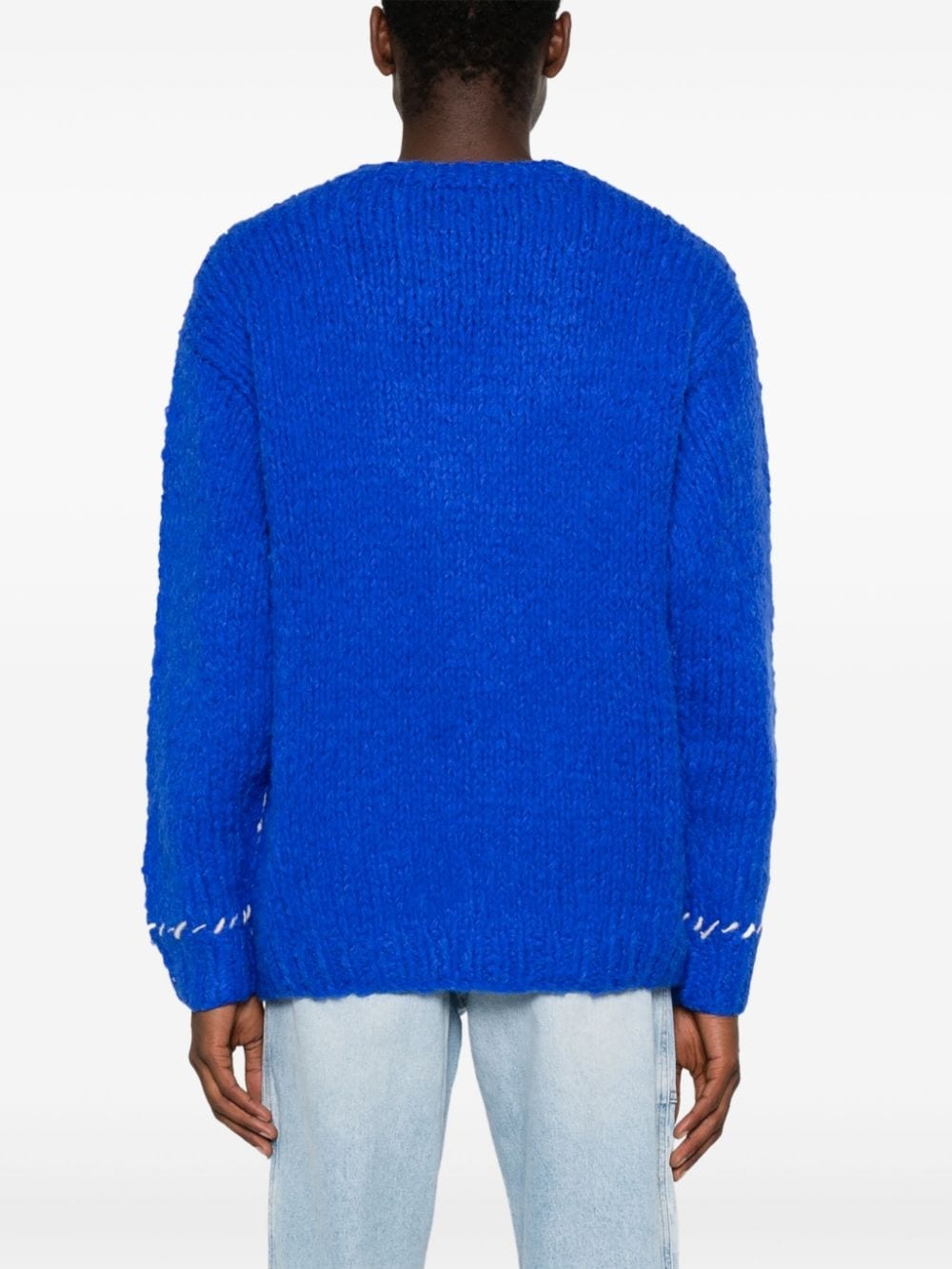 logo-embroidered chunky-knit jumper - 4
