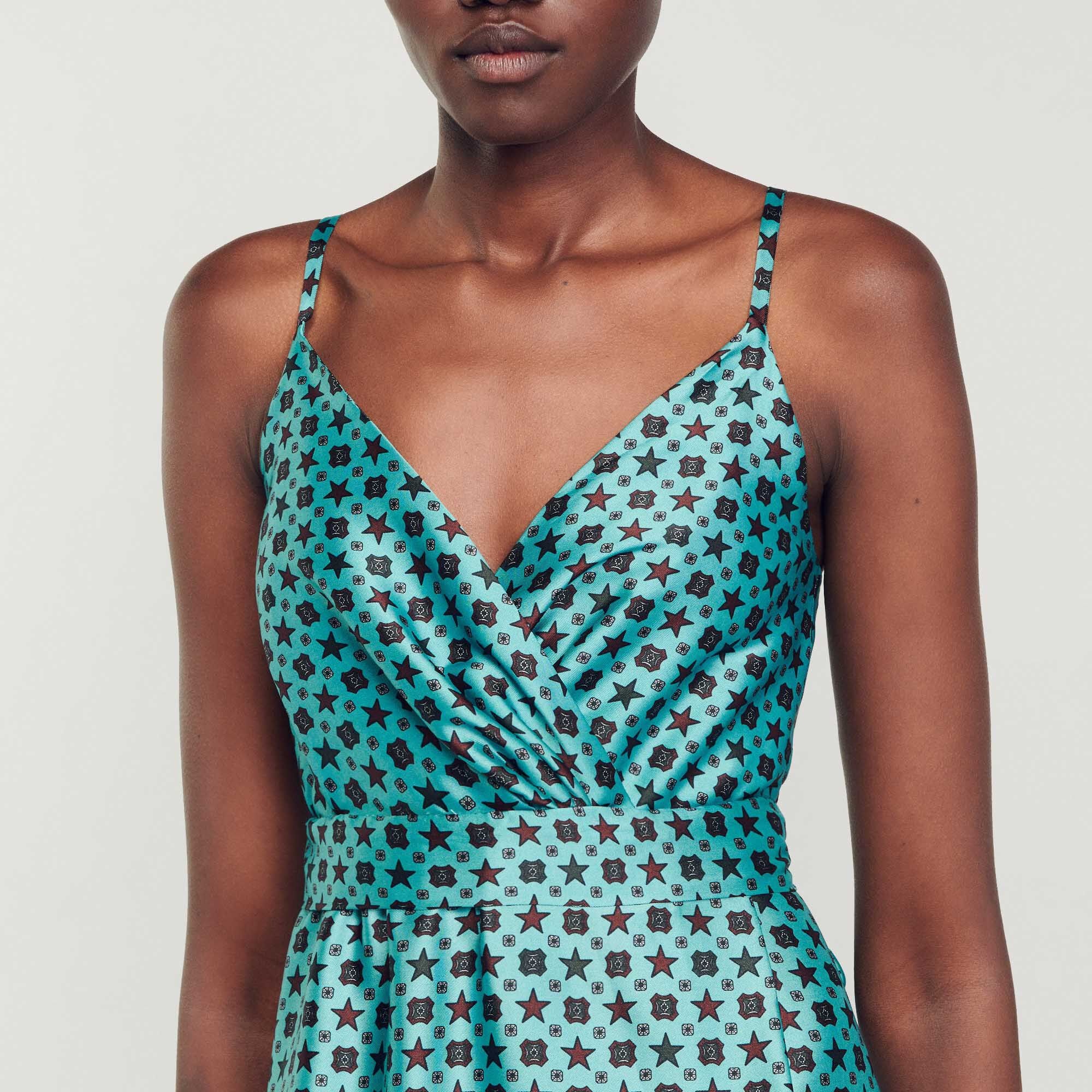 PRINTED SATIN MIDI DRESS - 4