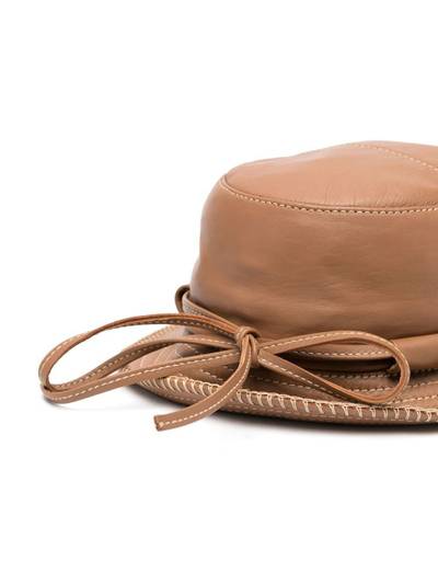 JACQUEMUS tie-fastening detail leather buckethat outlook