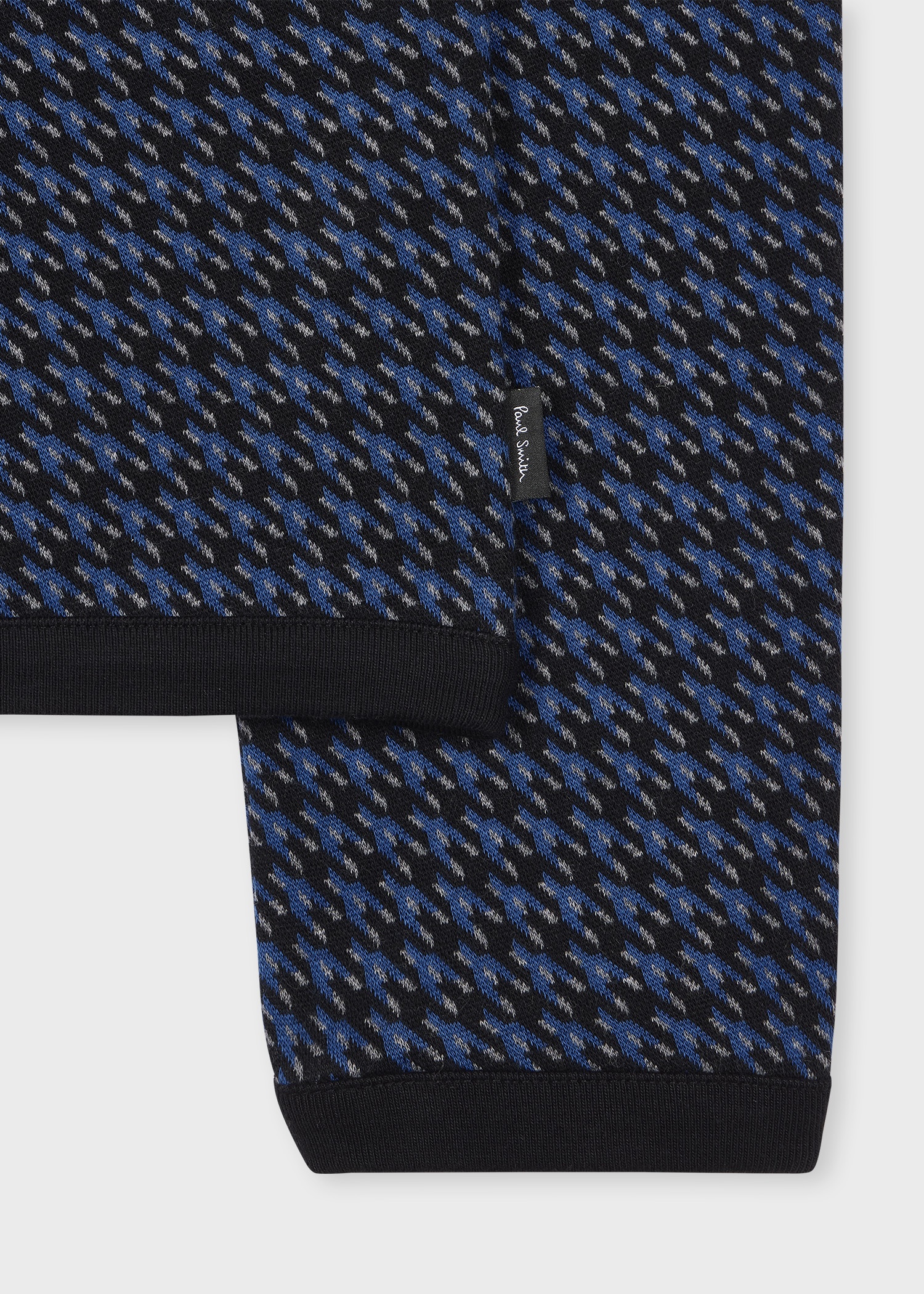 Blue Cotton-Blend Houndstooth Cardigan - 2