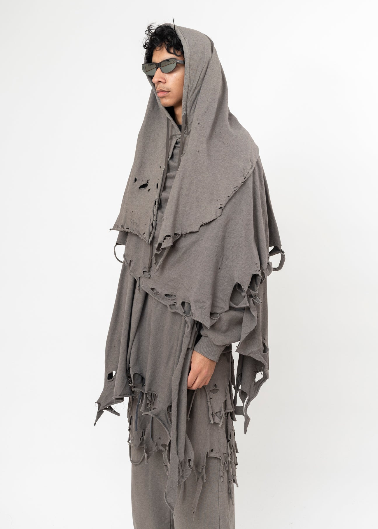 GREY DOUBLET PHANTOM FRAYED HOODIE - 2