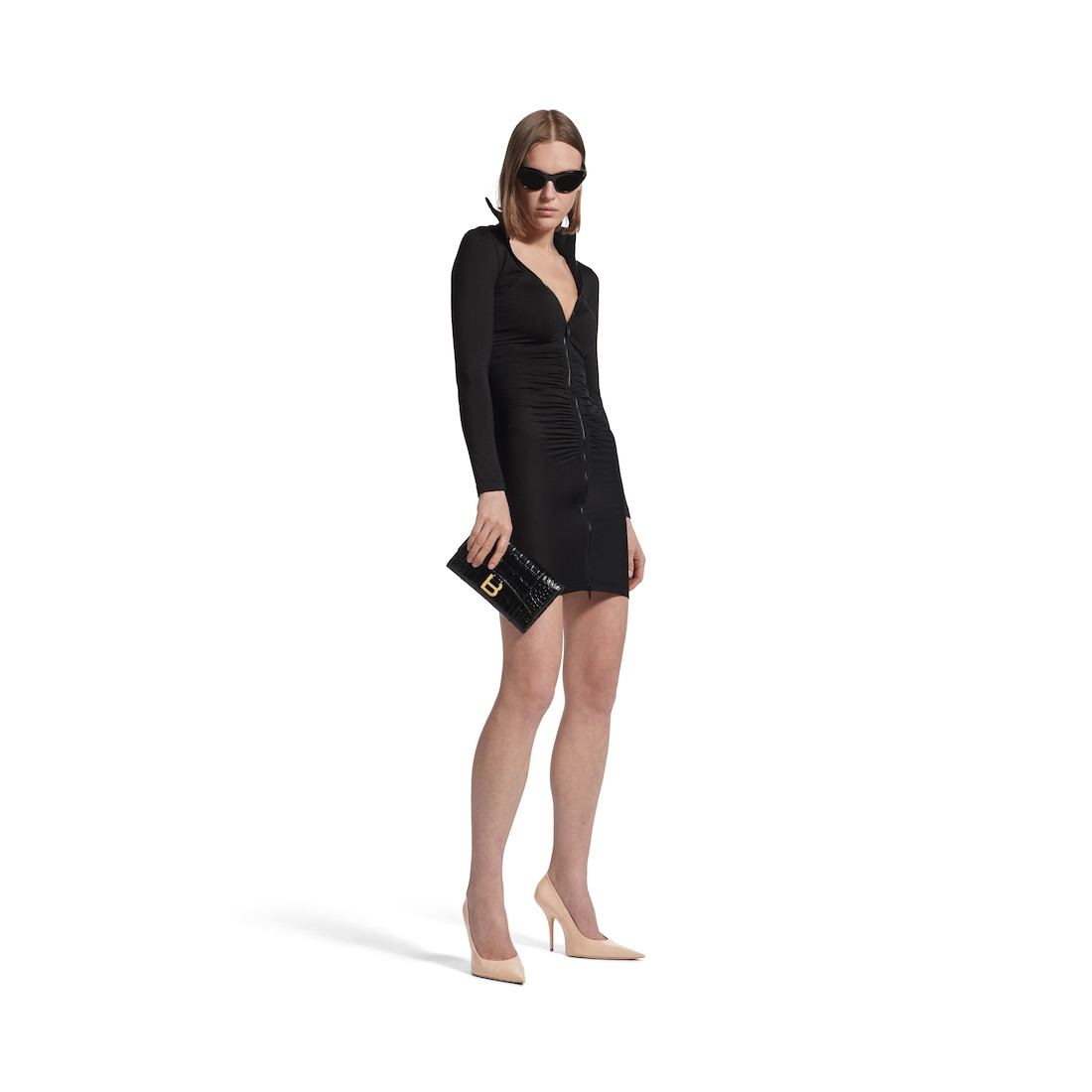 Women's Bra Cut Mini Dress in Black - 2