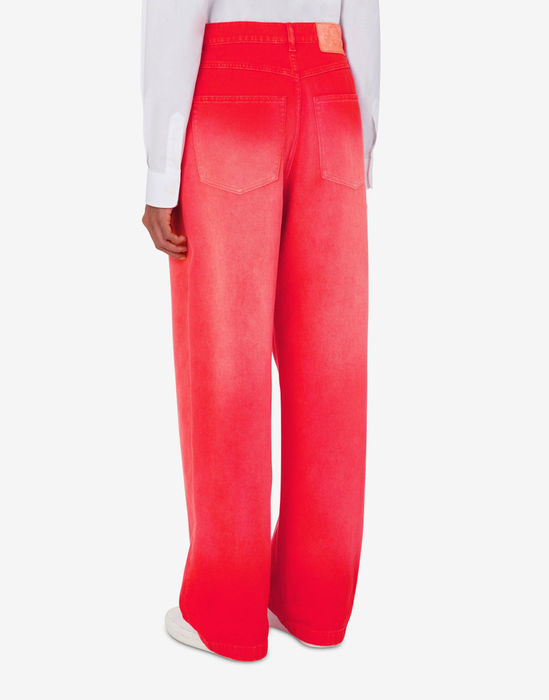 Moschino COTTON BULL PANTS LAUREL CROWN PATCH outlook