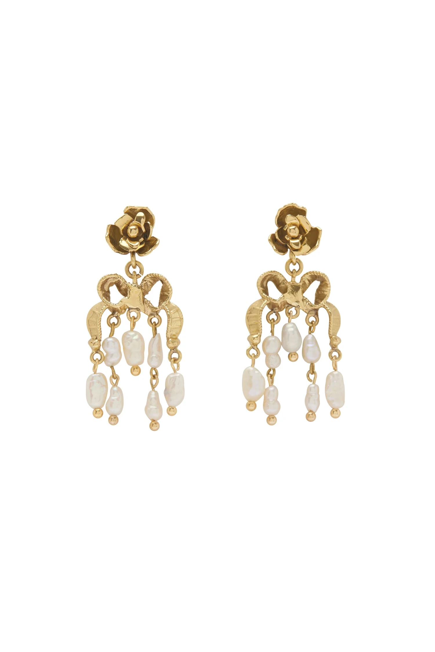 Django Rose And Pearl Drop Earrings - 1