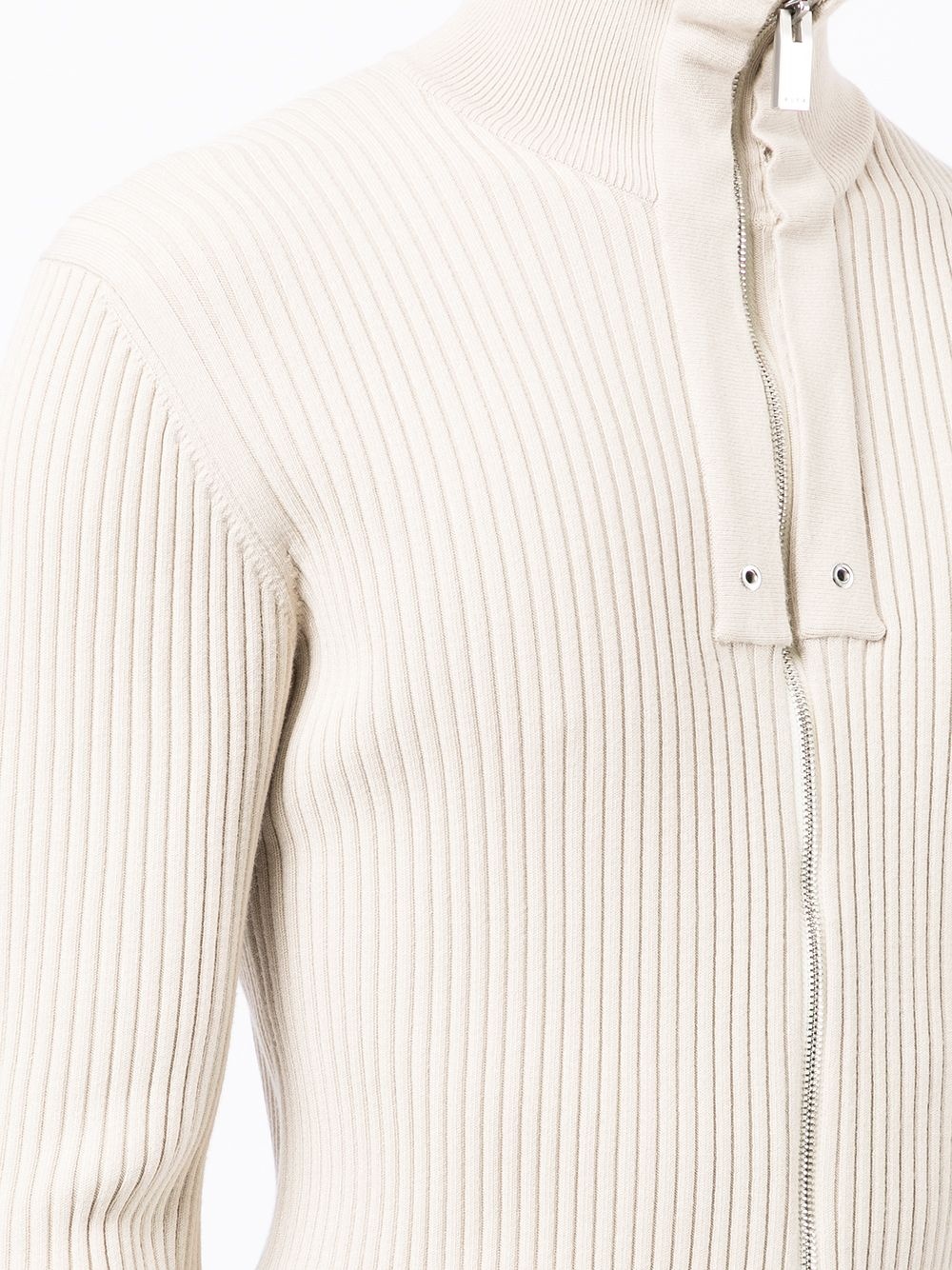 ribbed-knit zip-front jumper - 5