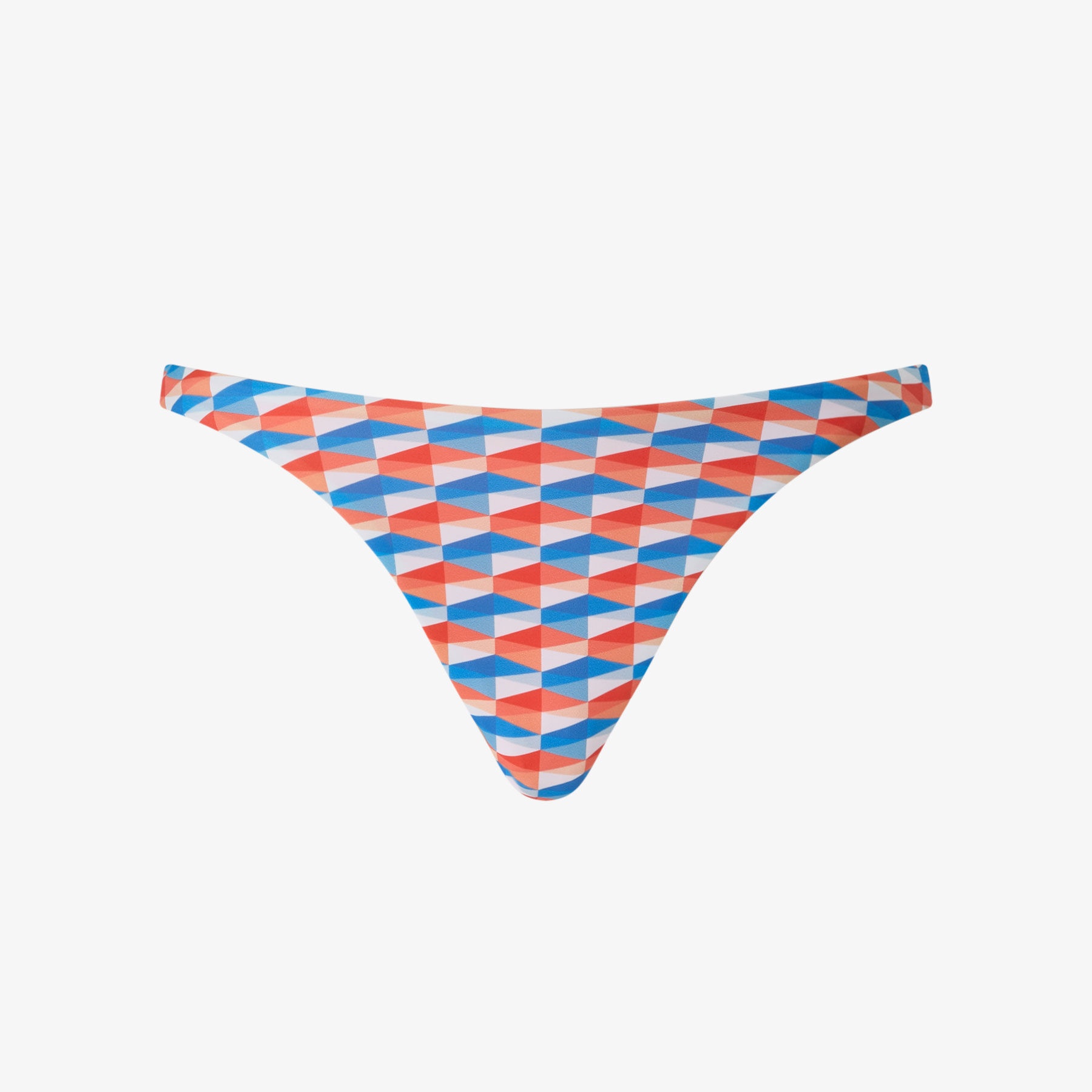 Alexandria
Paprika/Sky Diamond Print Recycled Nylon and Lycra Bikini Briefs - 1