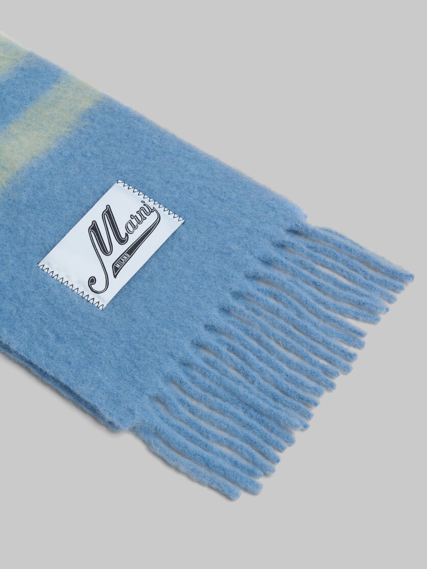 BLUE STRIPED ALPACA-MOHAIR SCARF - 4