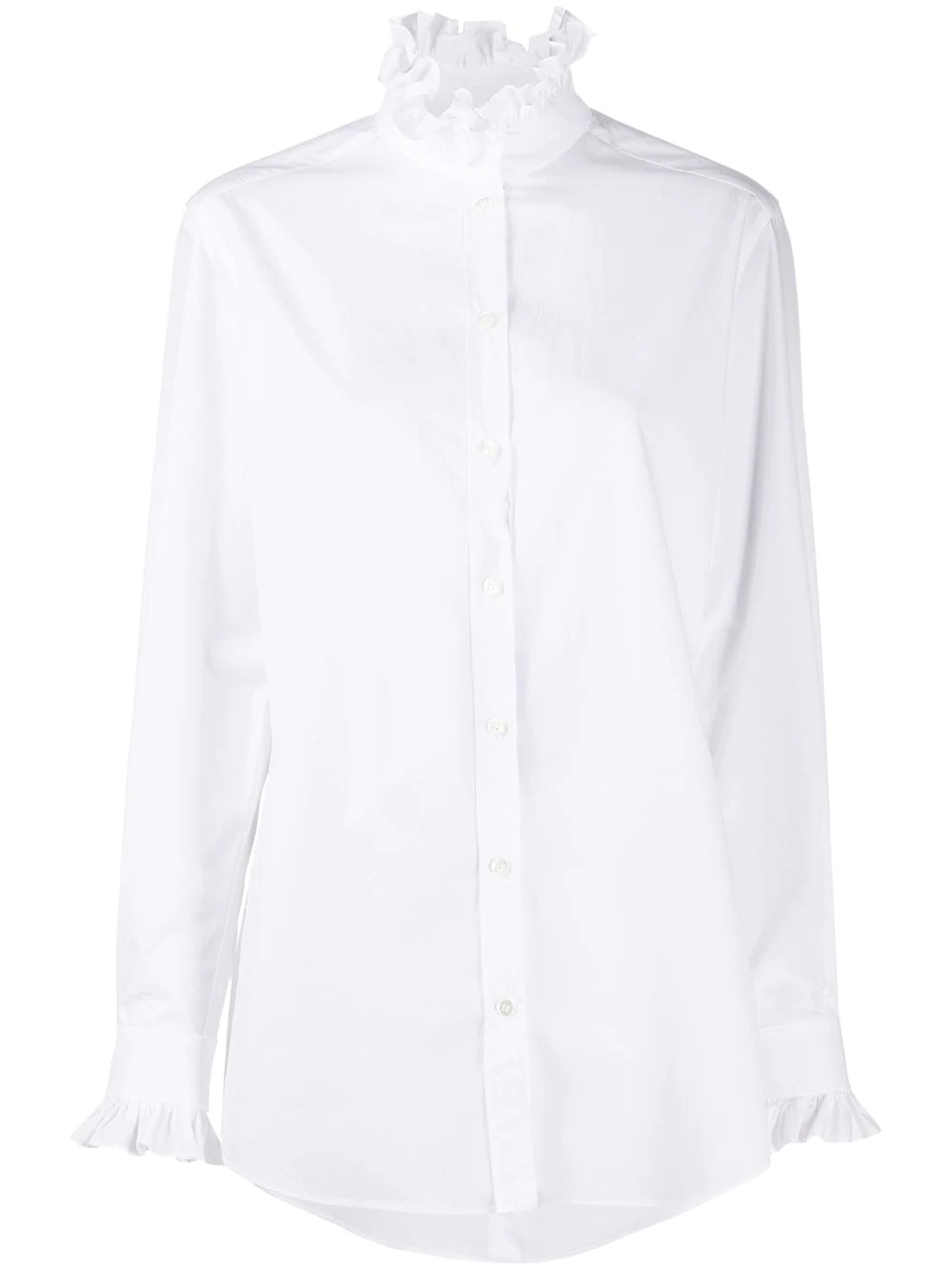 ruched-details poplin shirt - 1