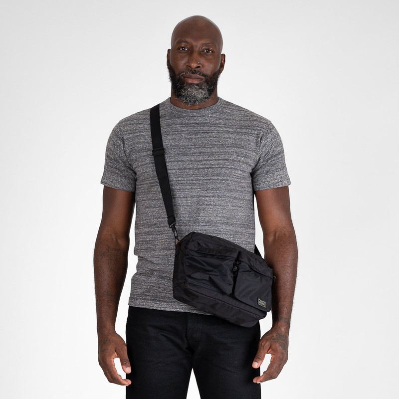 Iron Heart POR-FOR-SHLS-BLK Porter - Yoshida & Co. - Force Small Shoulder Bag - Black outlook