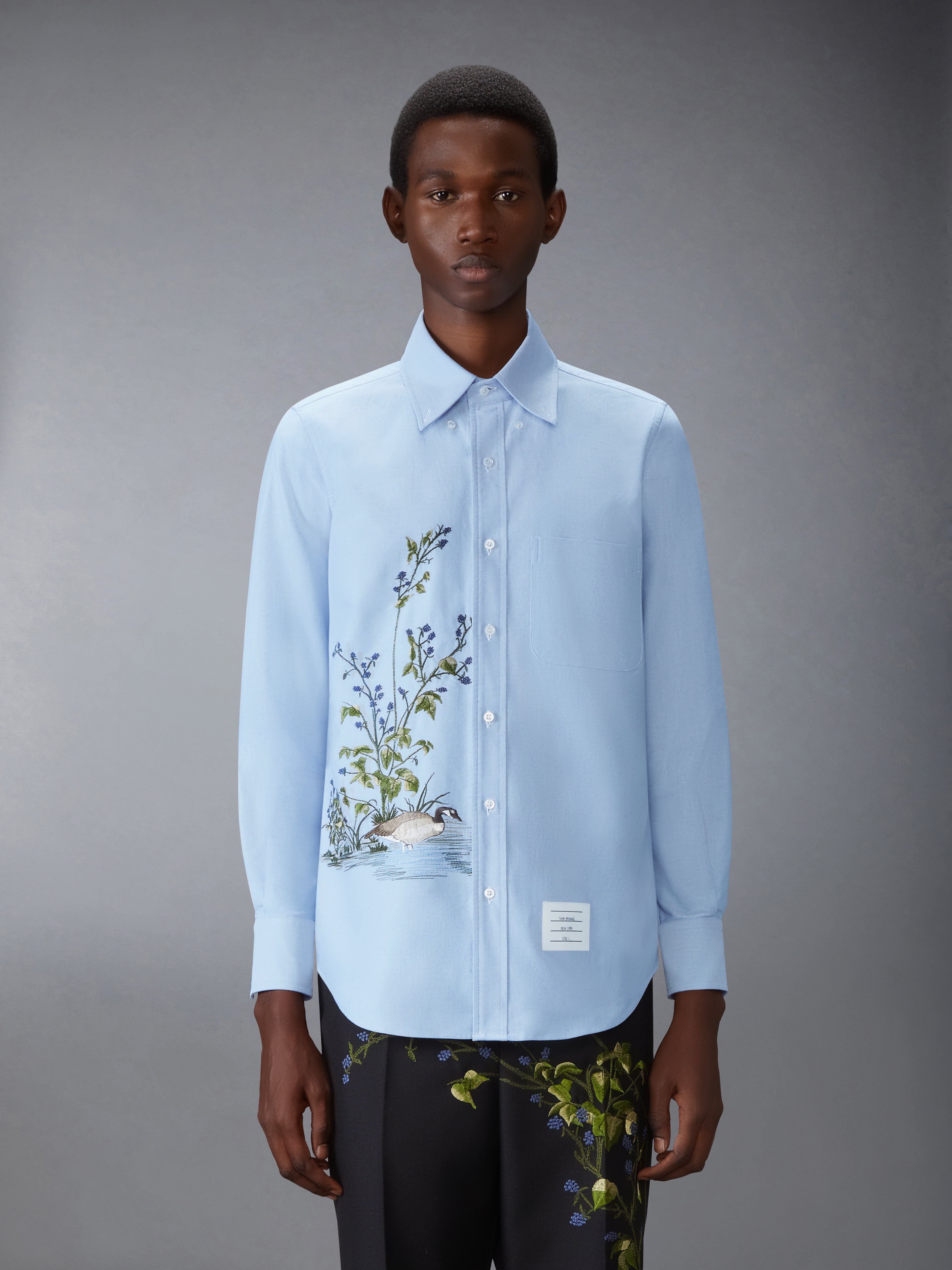 GOOSE SCENIC SATIN STITCH OXFORD SHIRT - 3