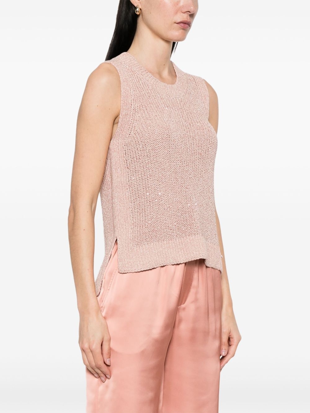 sequin-embellished vest - 3