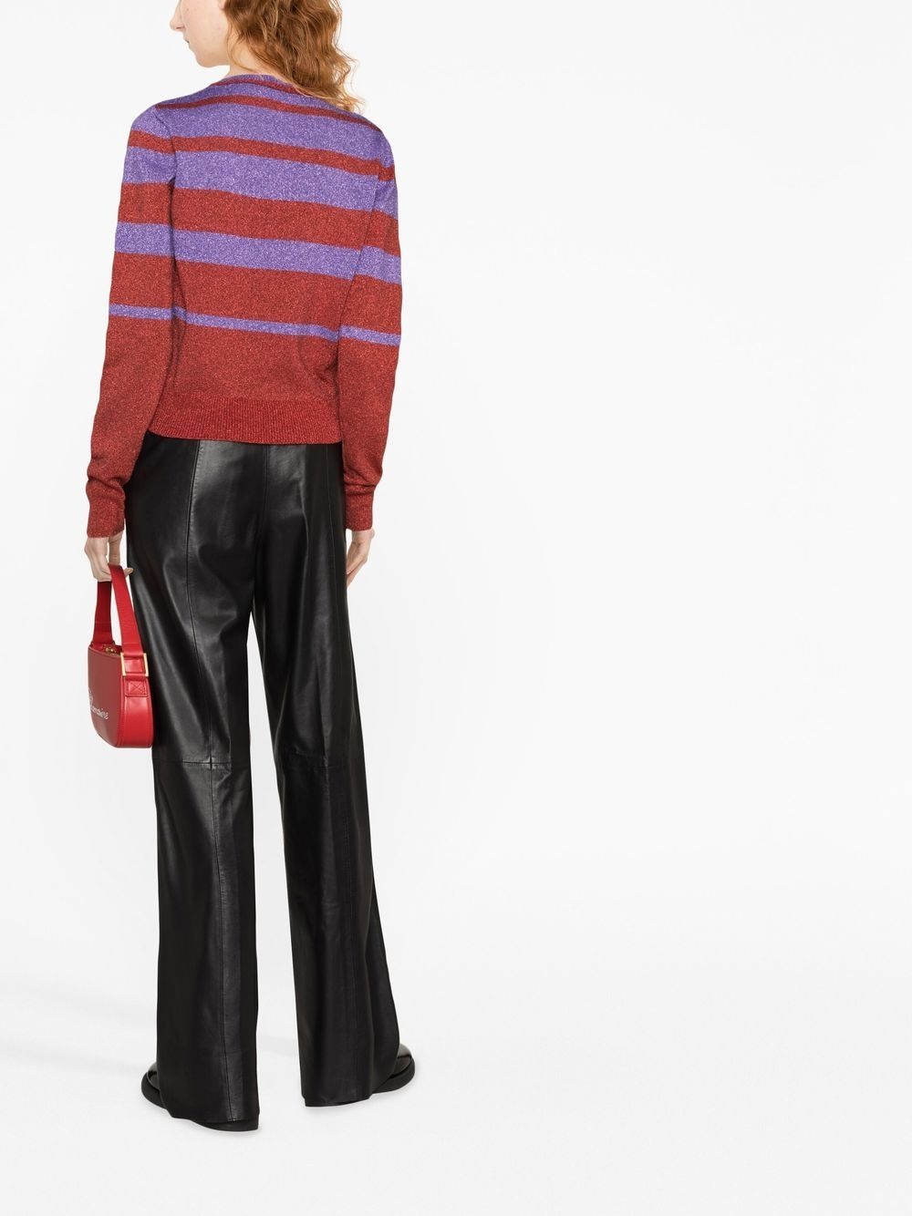 striped crew-neck jumper - 3