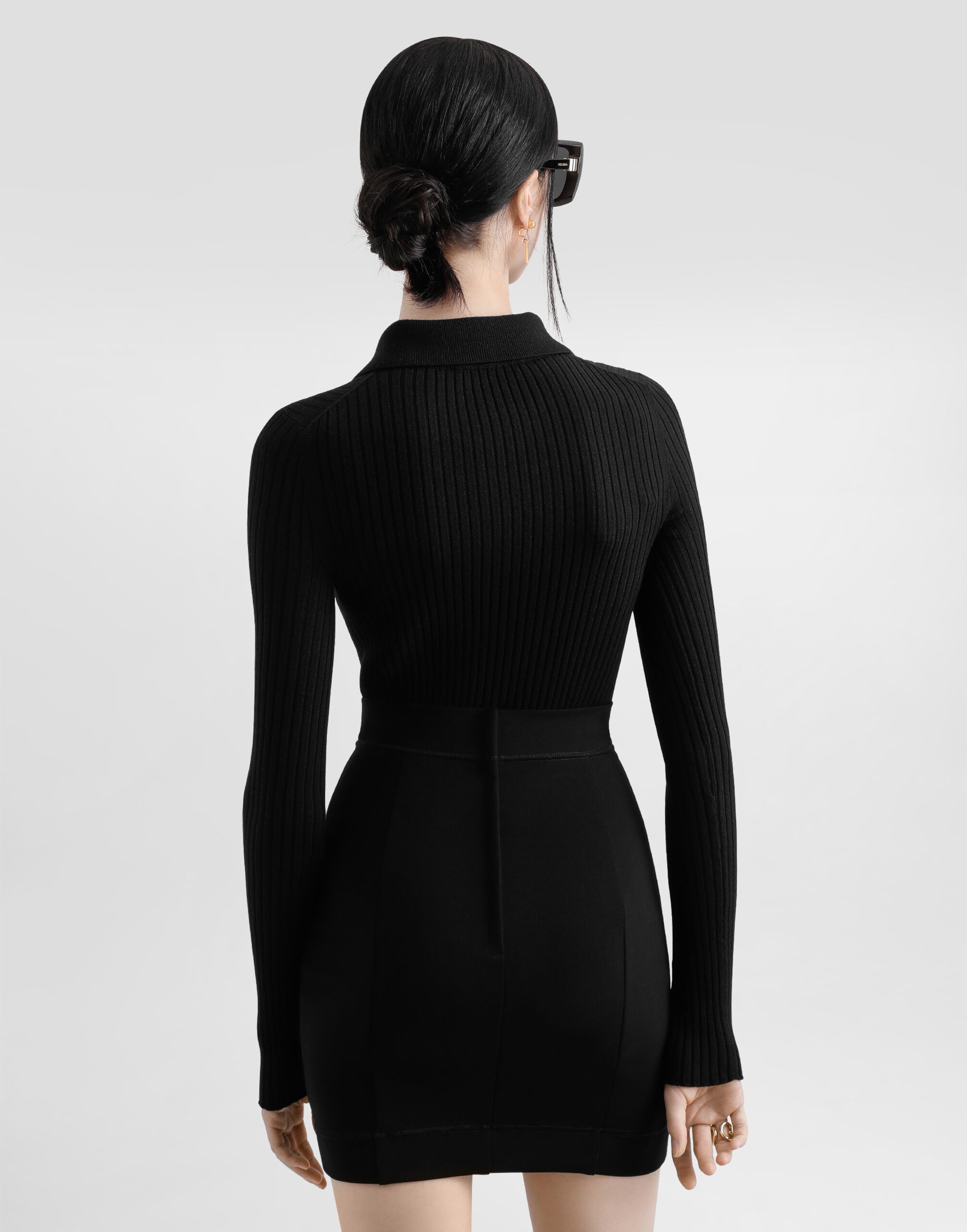 Ribbed wool polo-style sweater - 6