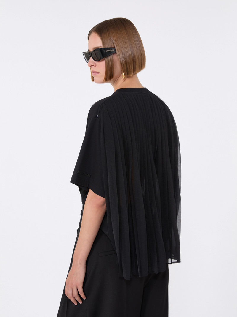 SPIGA Cotton T-shirt with pleated back - BLACK 5