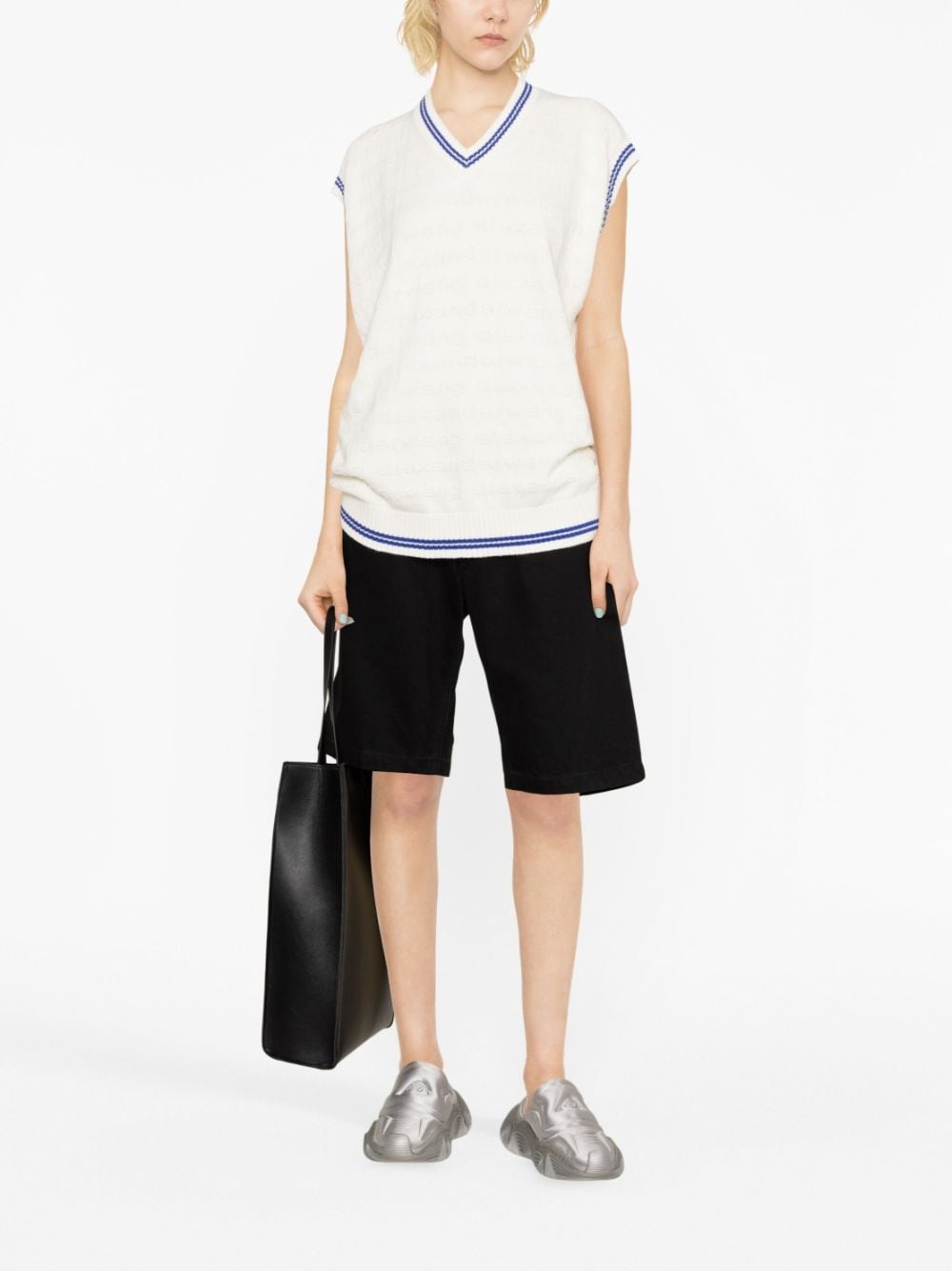stripe-detail knitted sleeveless top - 2