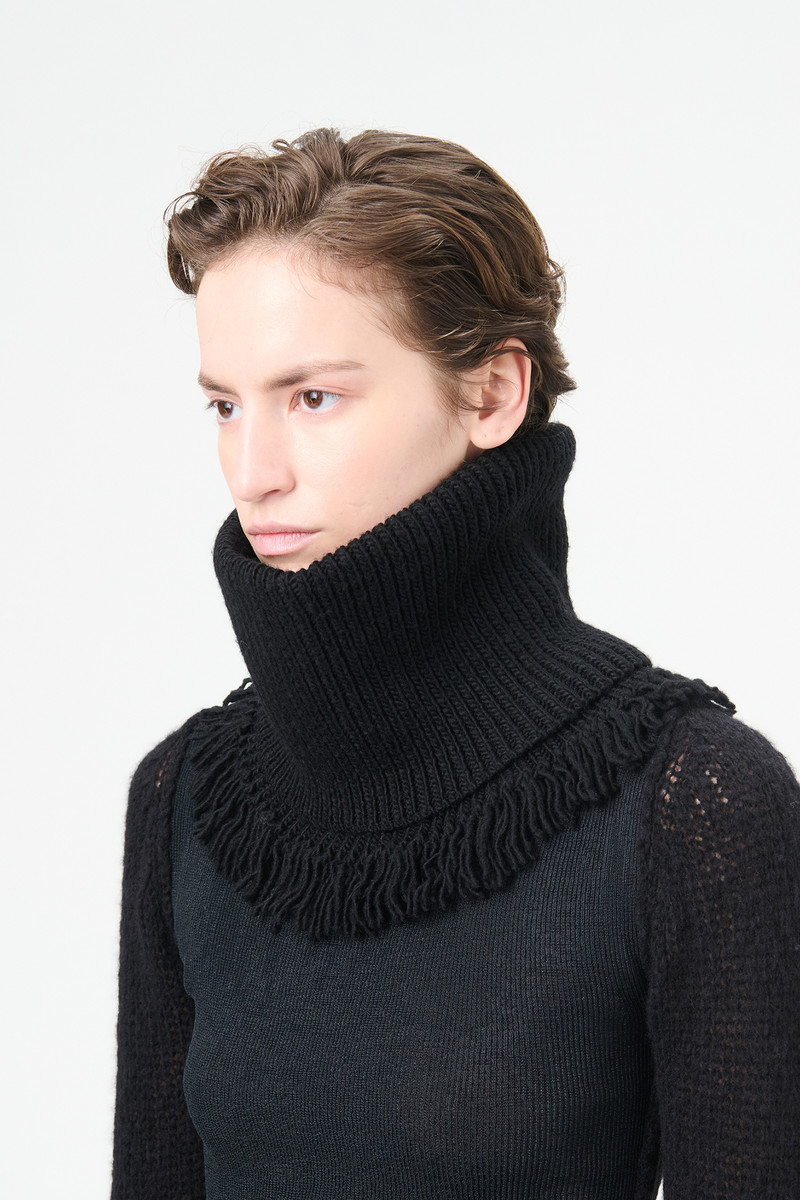 Our Legacy Funnel Snood Black Fisherman Wool outlook