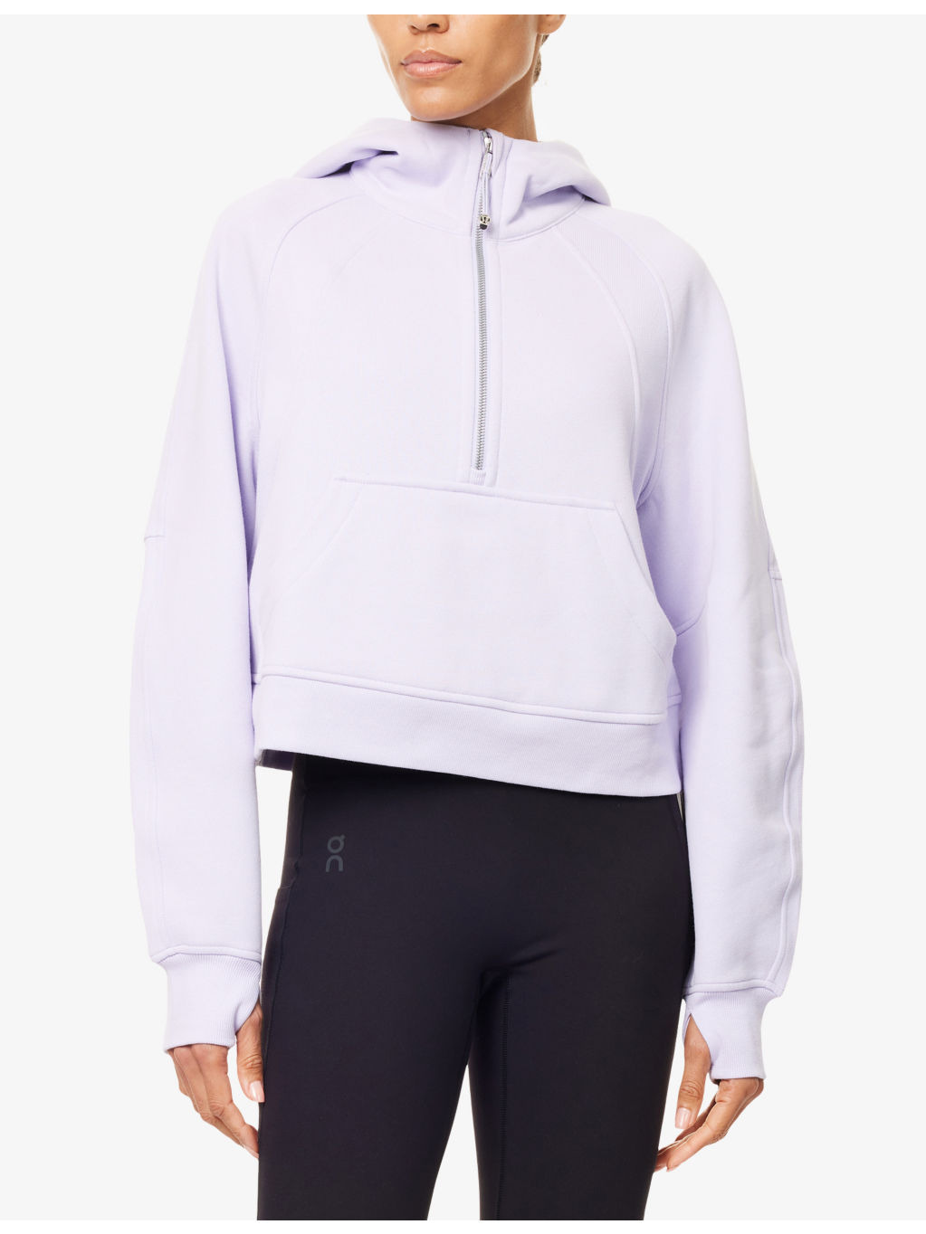 Half-Zip Embroidered-Logo Cotton-Blend Hoody - 3