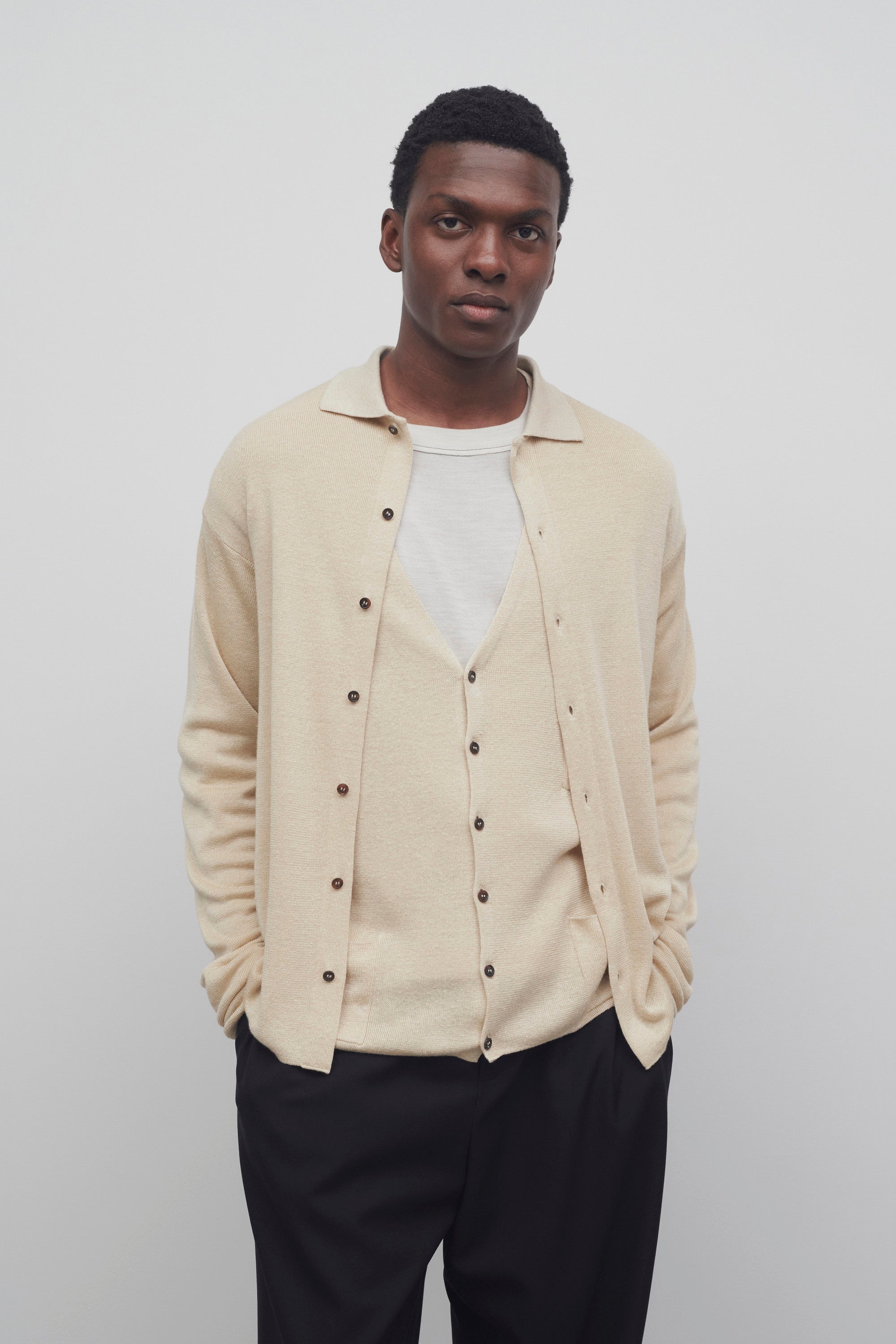 Lorde Cardigan in Linen and Silk - 3