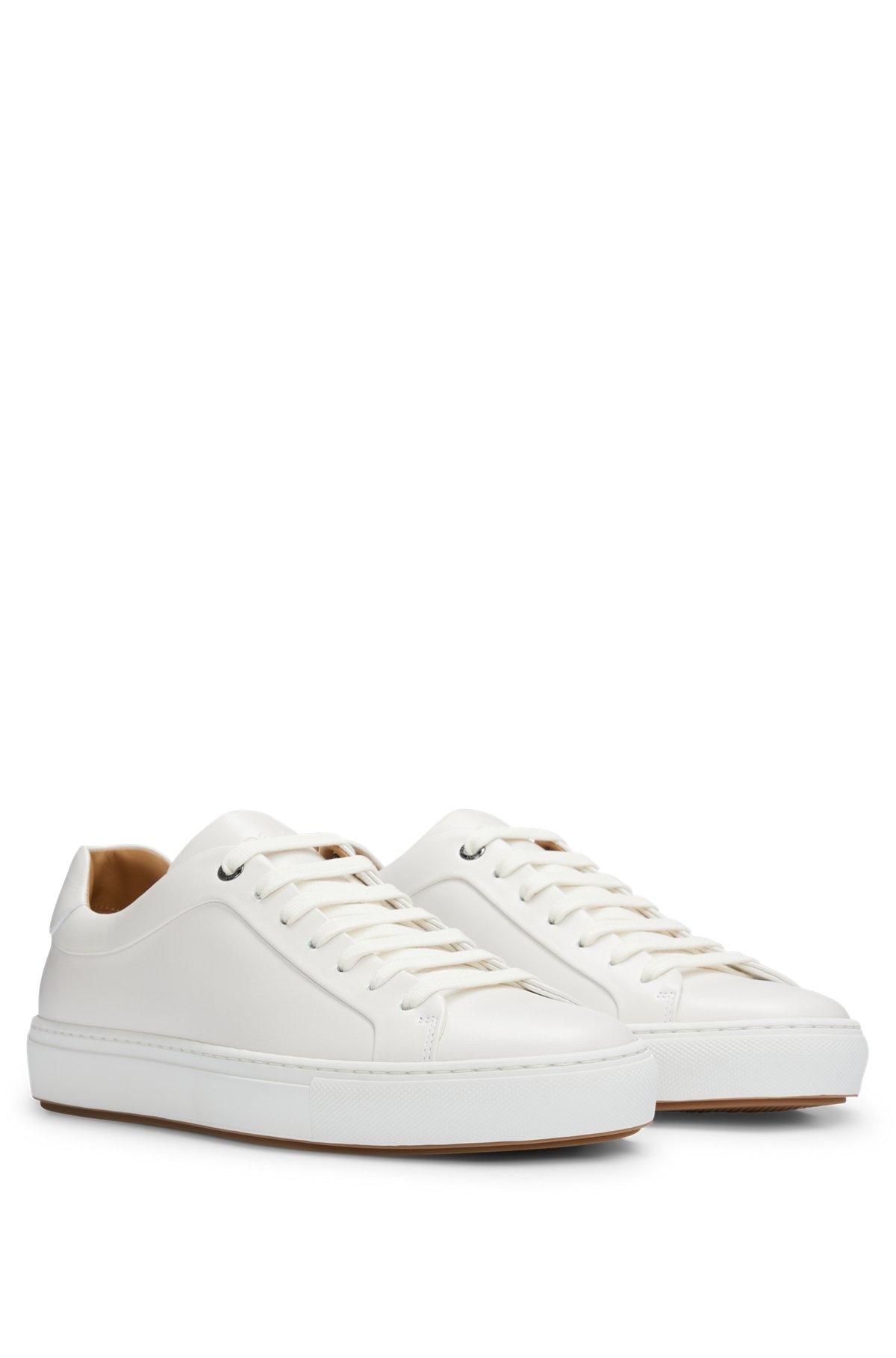 LEATHER CUPSOLE TRAINERS WITH LOGO DETAILS CRAFTED IN ITALY - 2
