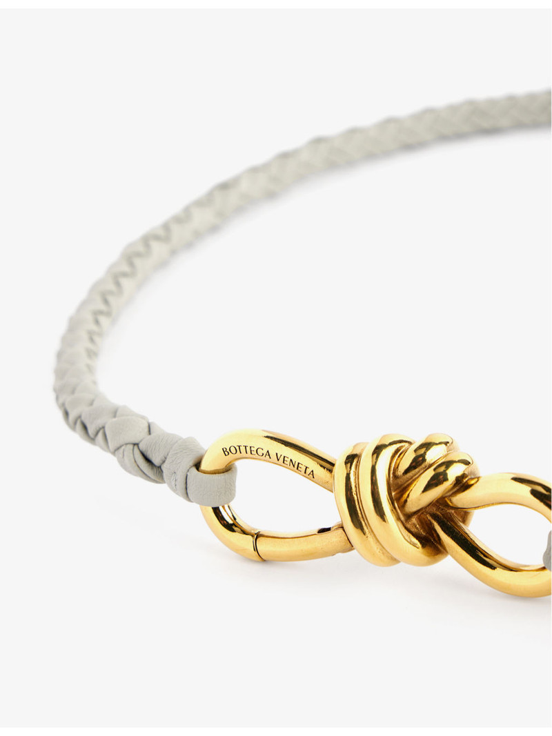 Bottega Veneta Knot logo-engraved leather belt outlook