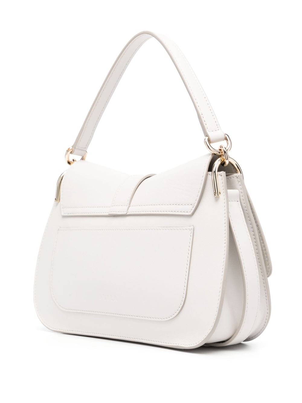 logo-buckle leather shoulder bag - 3