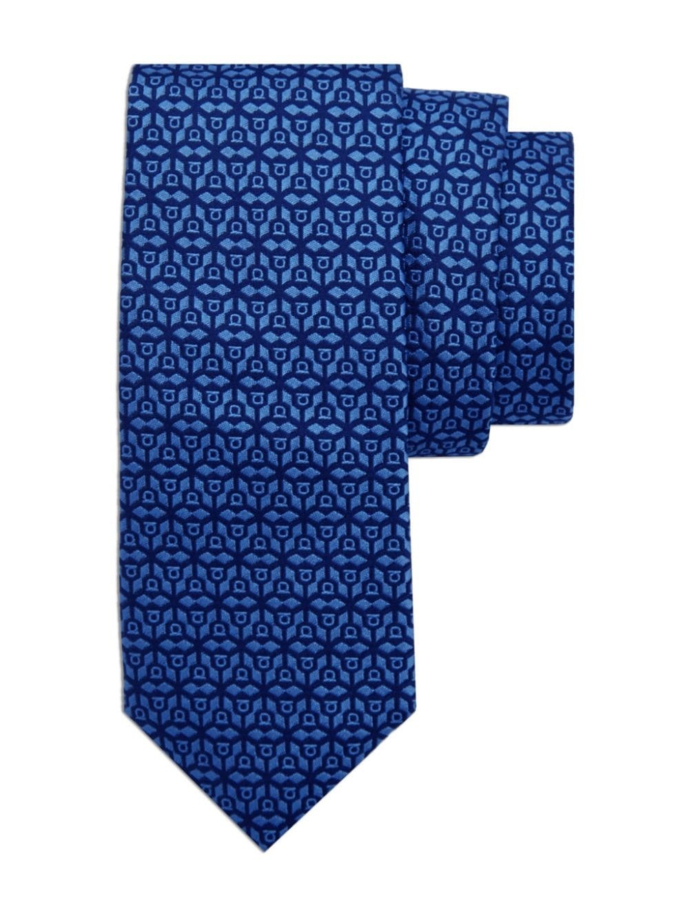 logo-jacquard motif silk tie - 2