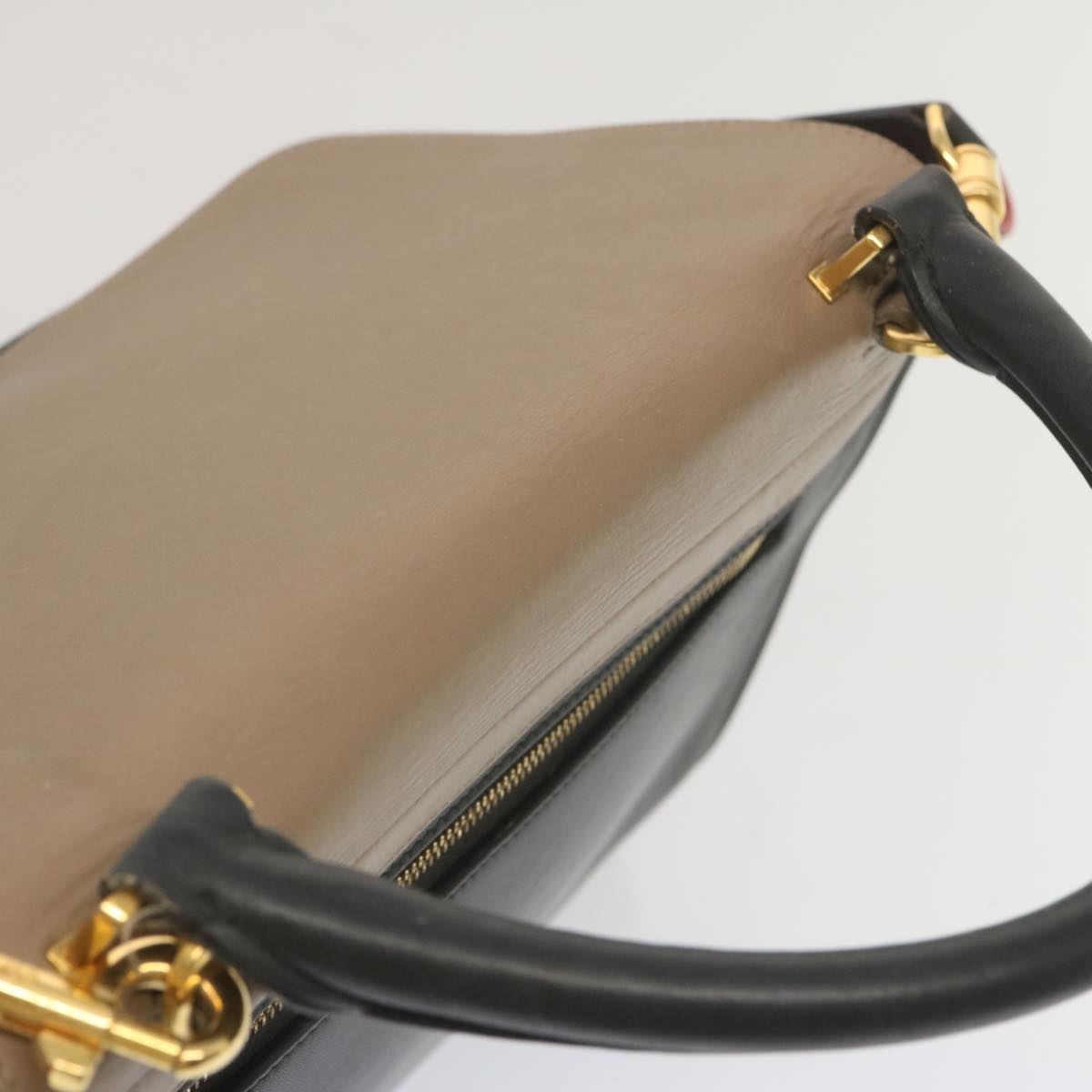 CELINE Trapeze Hand Bag Leather Beige Pink - 6