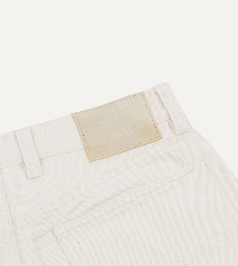 Ecru 12.7oz Selvedge Denim Tonal Stitch Five-Pocket Jeans 6