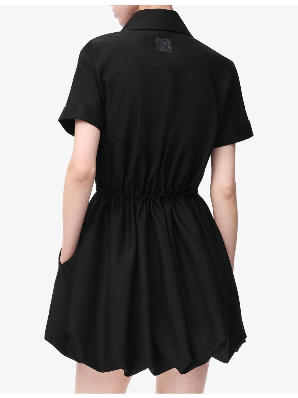 Short-Sleeve Collared Cotton-Silk Mini Dress - 4