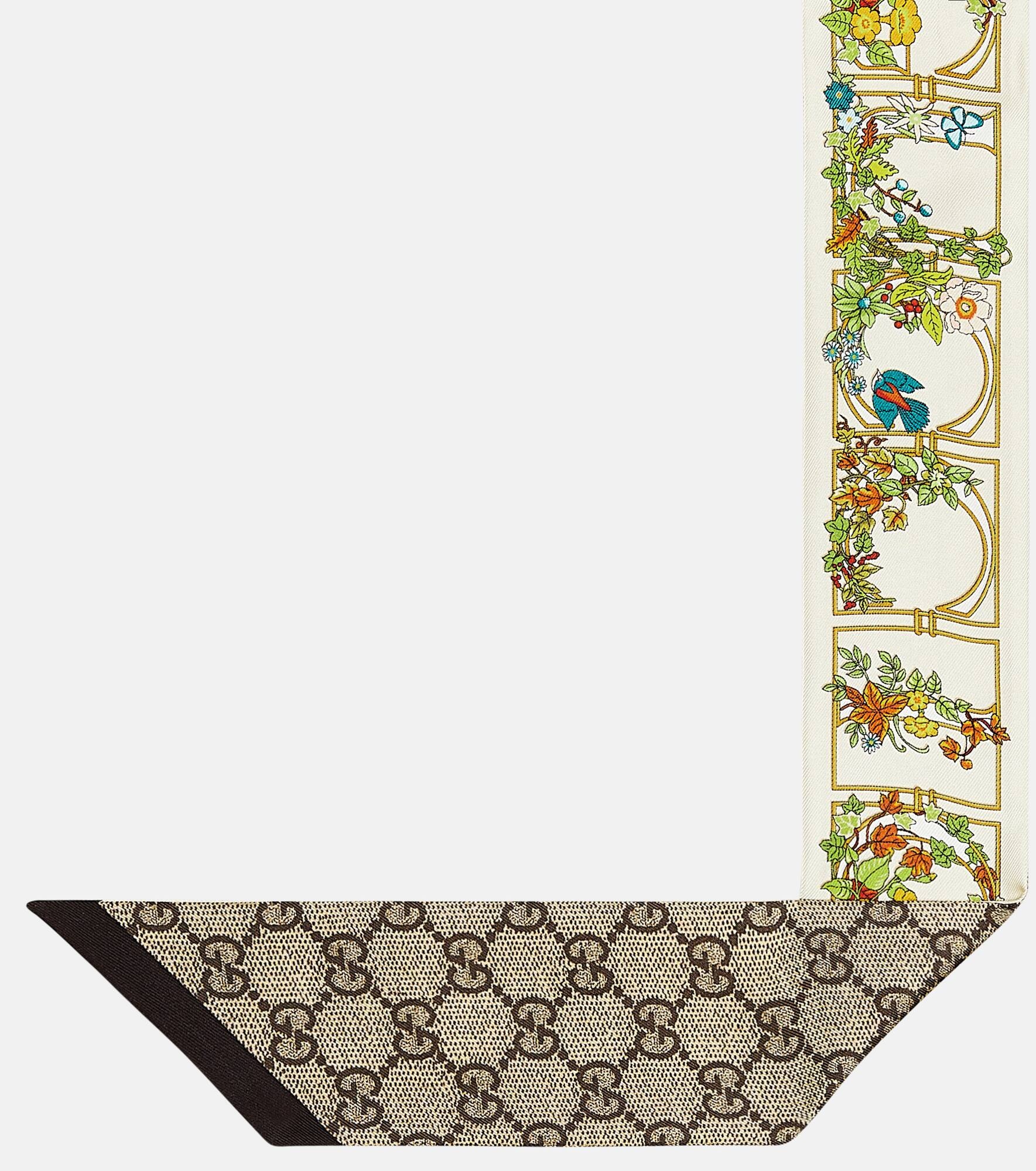 Printed silk twill scarf - 4
