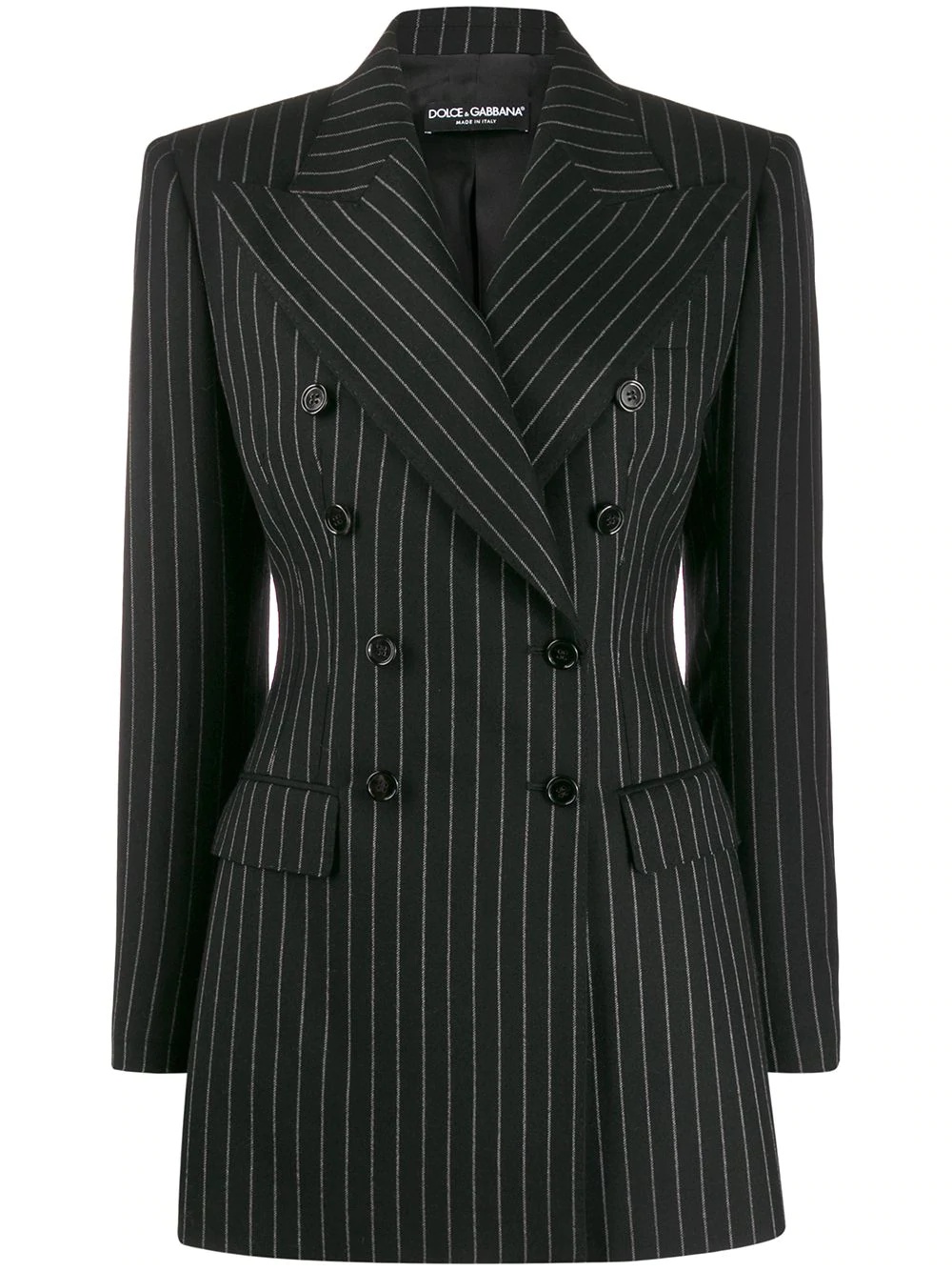 pinstripe double-breasted blazer - 1