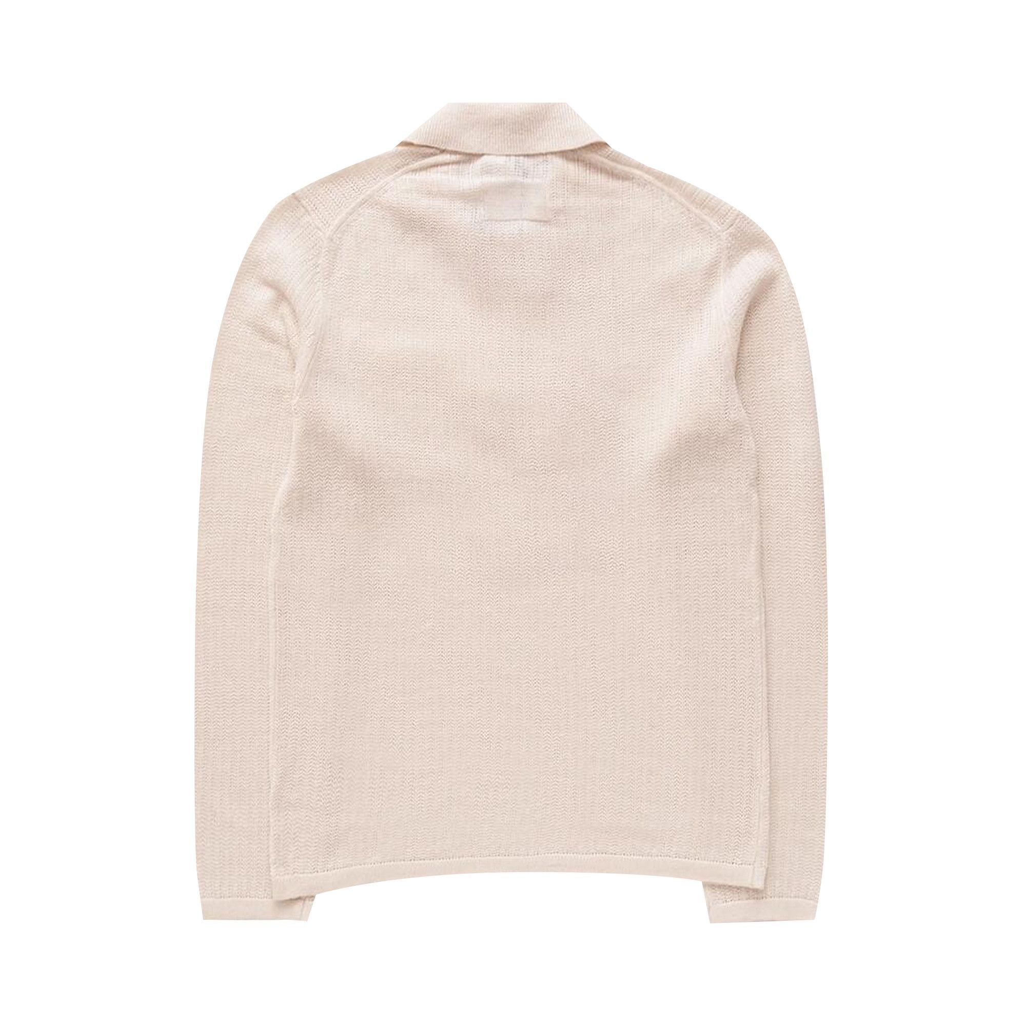 Helmut Lang Long-Sleeve Zip Polo Sweater 'Ivory' - 2