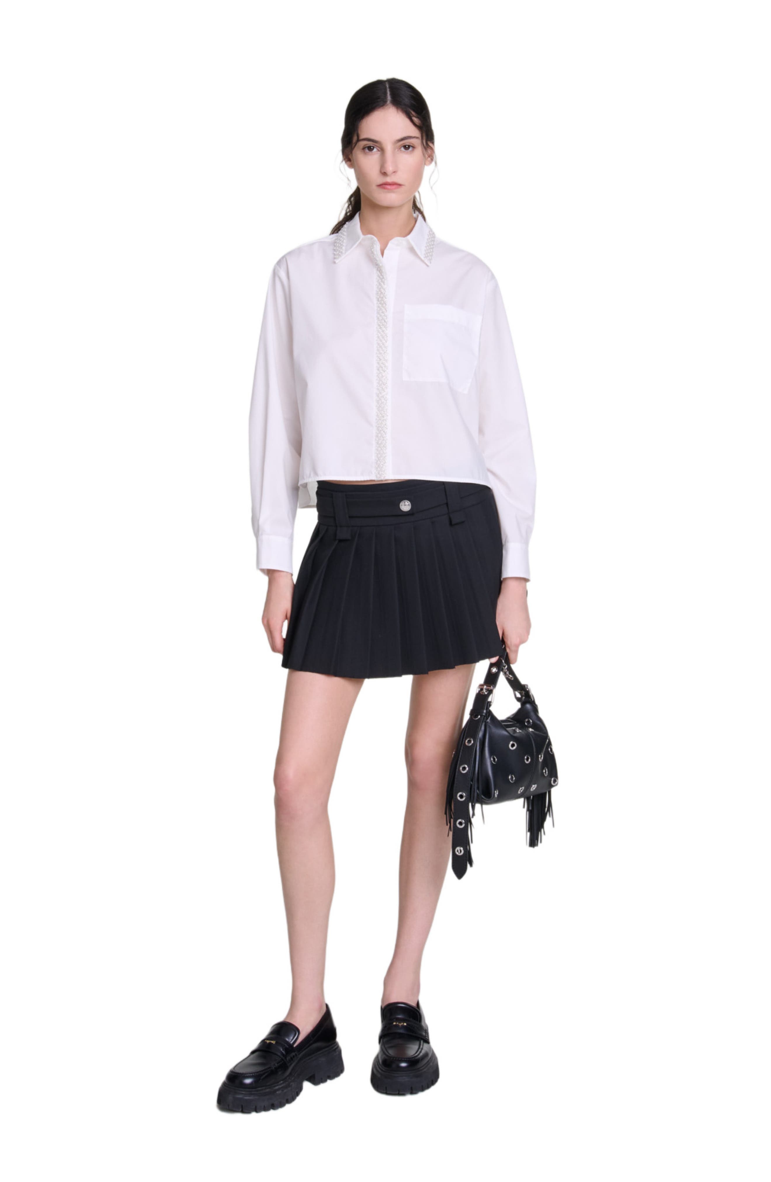 maje Short pleated skirt in Black at Nordstrom - 1