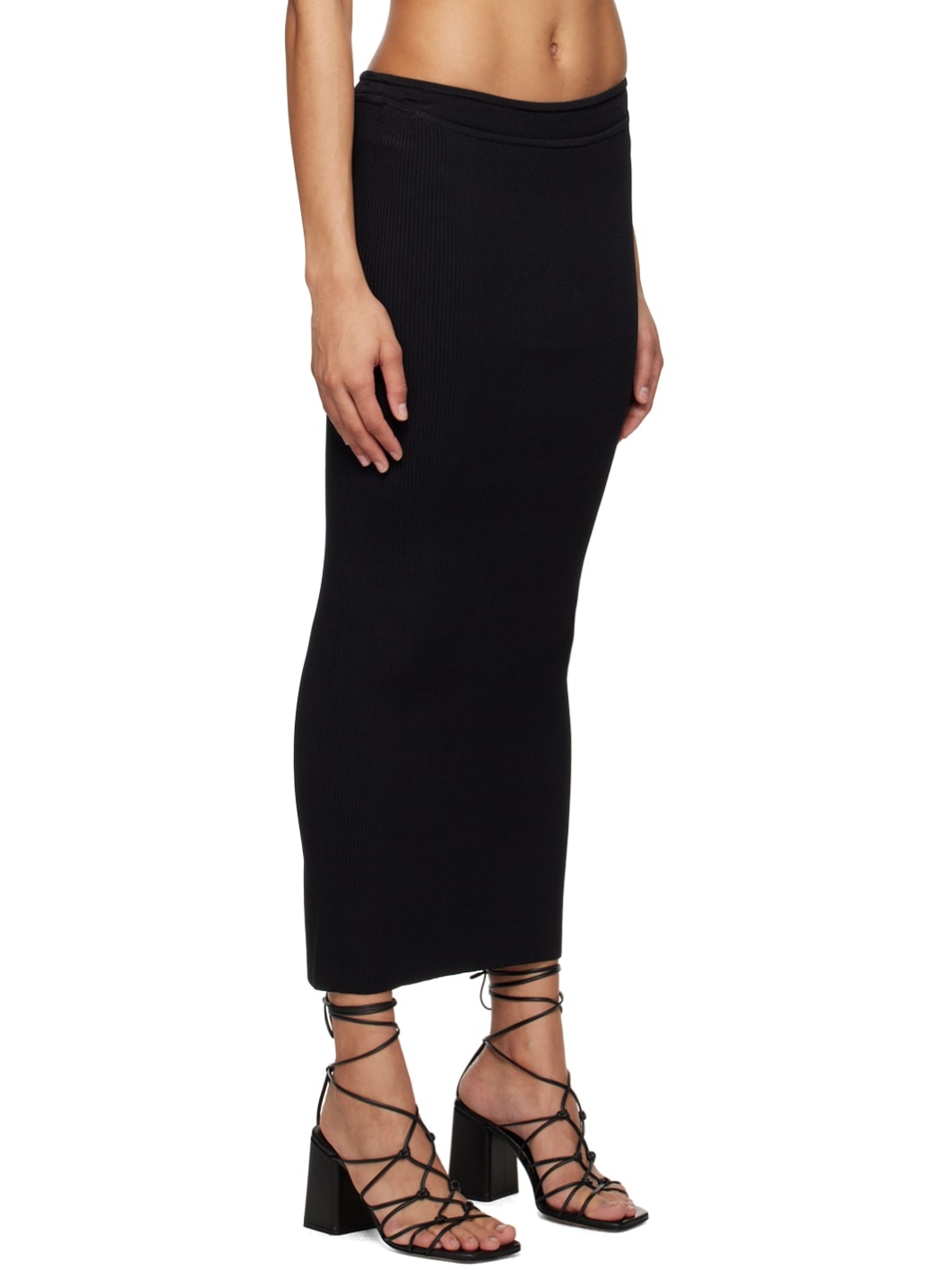 Black Submerged Underwear Maxi Skirt - 2