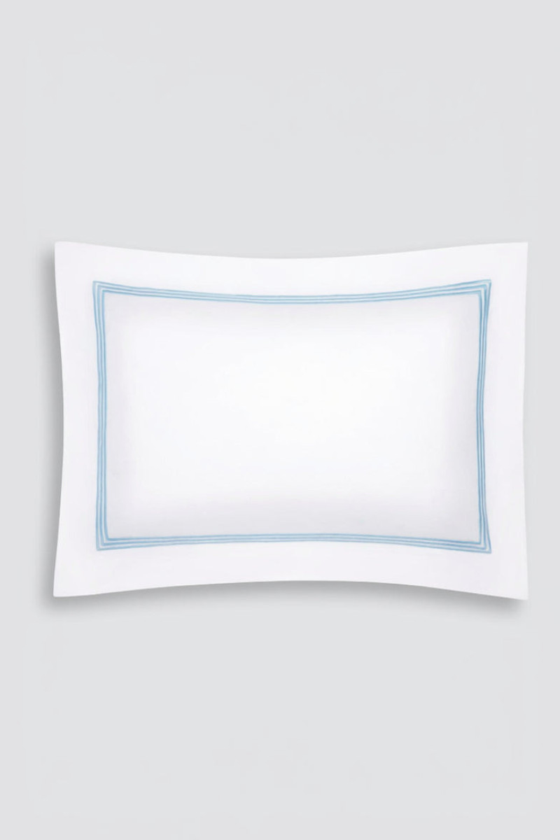 Silvia Pillow Slip in White & Blue Cotton 1