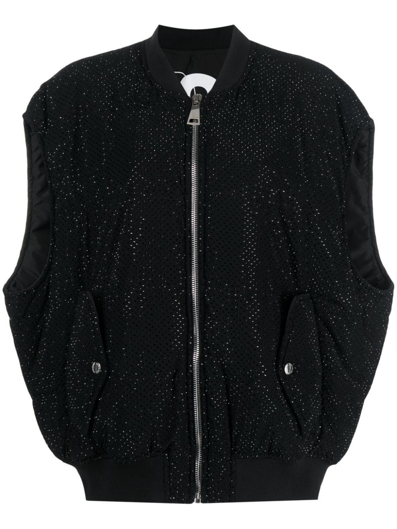 rhinestone-embellished padded gilet 1