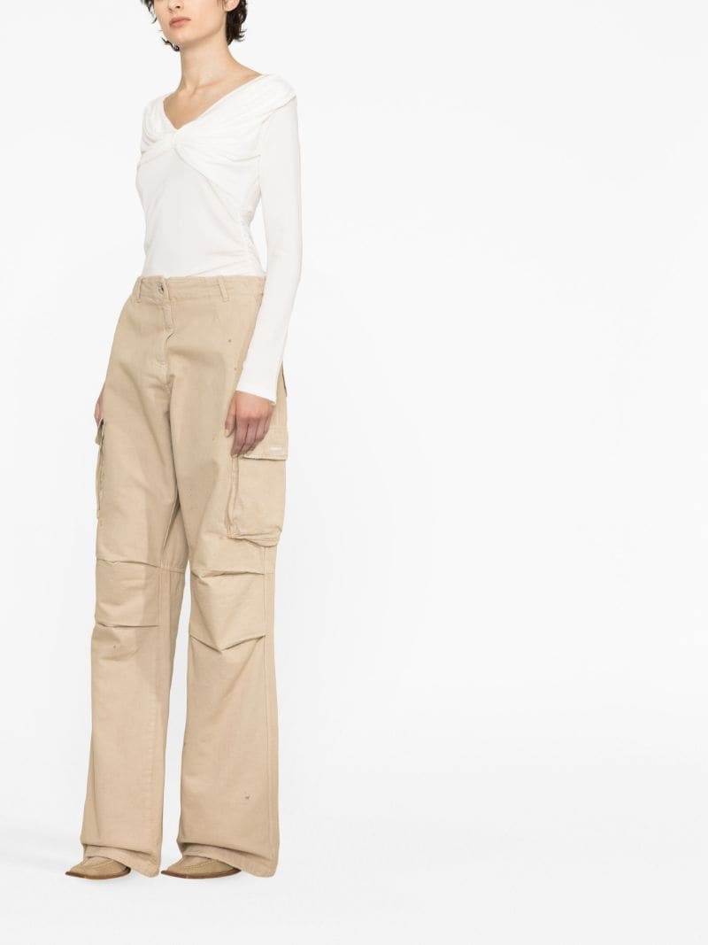 wide-leg cargo trousers - 3