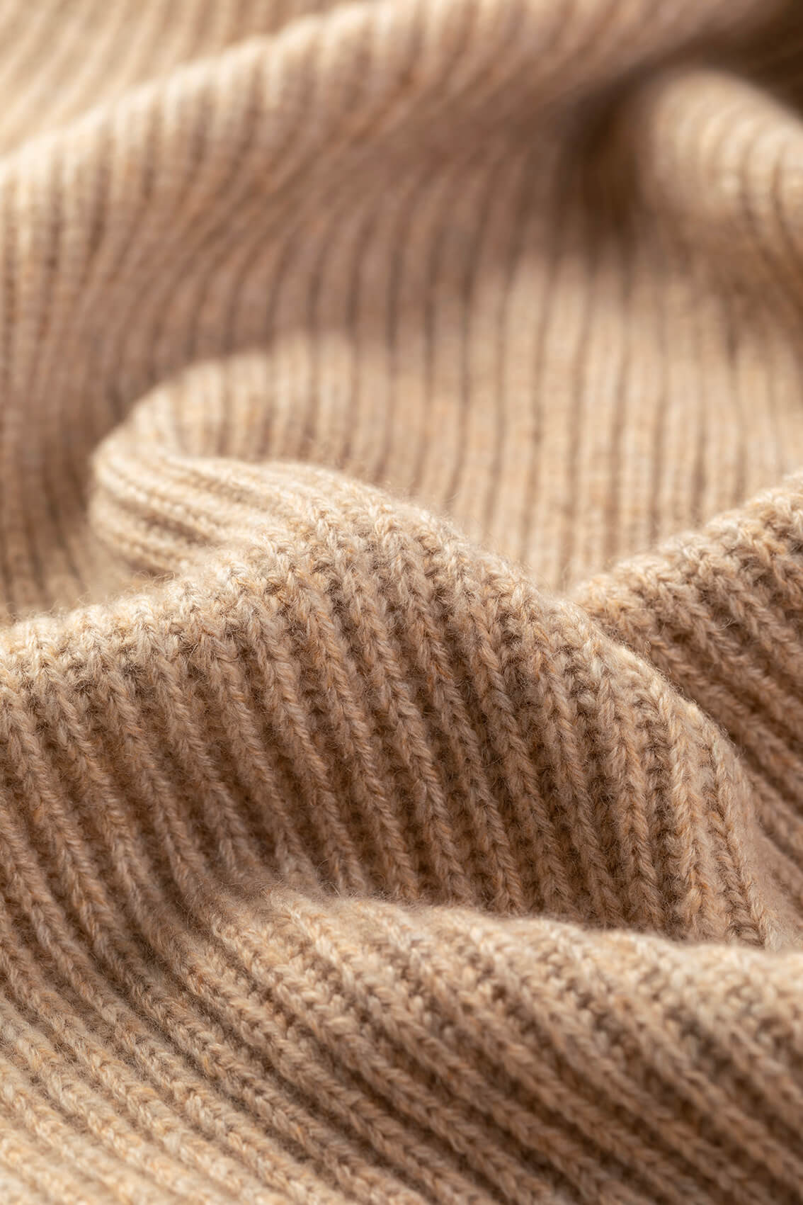Natural Cashmere Ribbed Scarf - 2