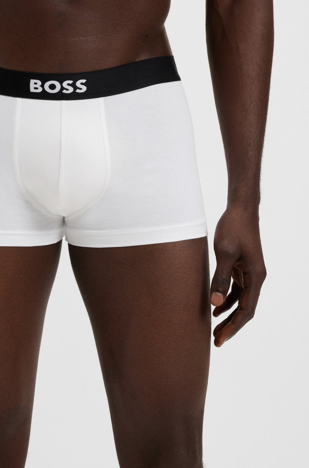 THREE-PACK OF STRETCH-COTTON TRUNKS WITH LOGO WAISTBANDS - 4