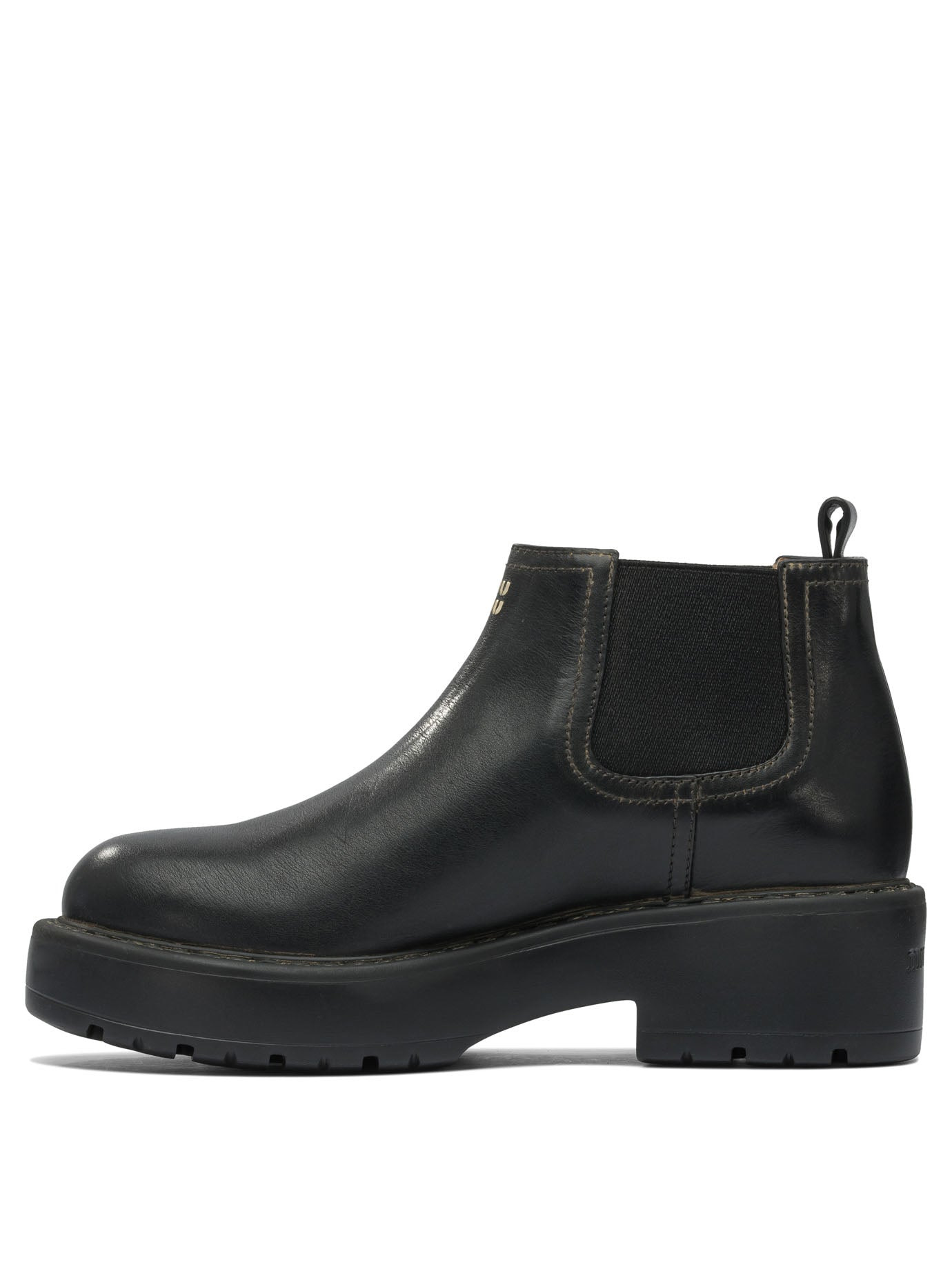 Miu Miu Chelsea Leather Ankle Boots - 3