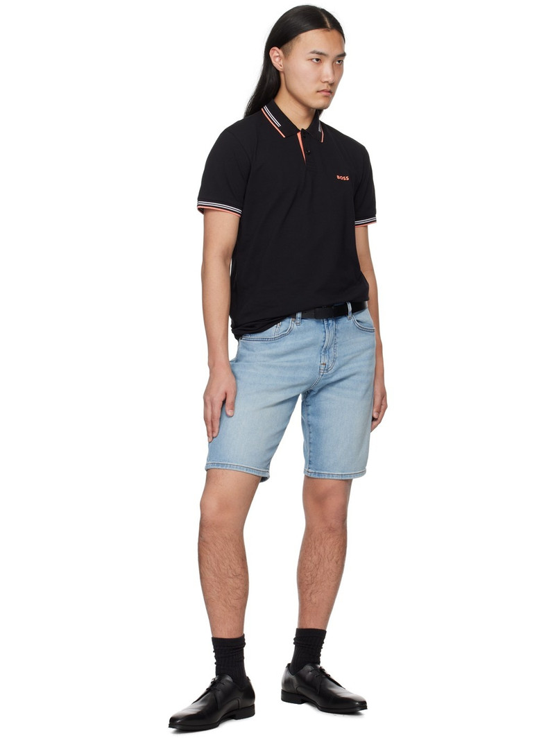 BOSS Blue Faded Denim Shorts outlook