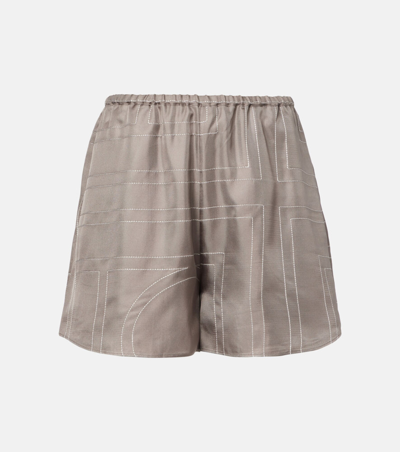 Logo silk twill shorts 1